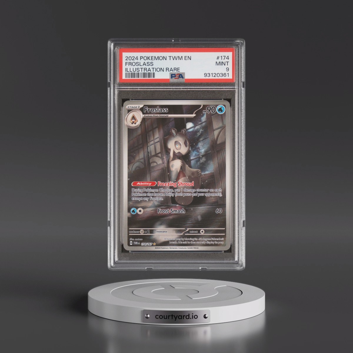 2024 Pokémon Twm EN-Twilight Masquerade #174 Froslass - Illustration Rare (PSA 9 MINT)