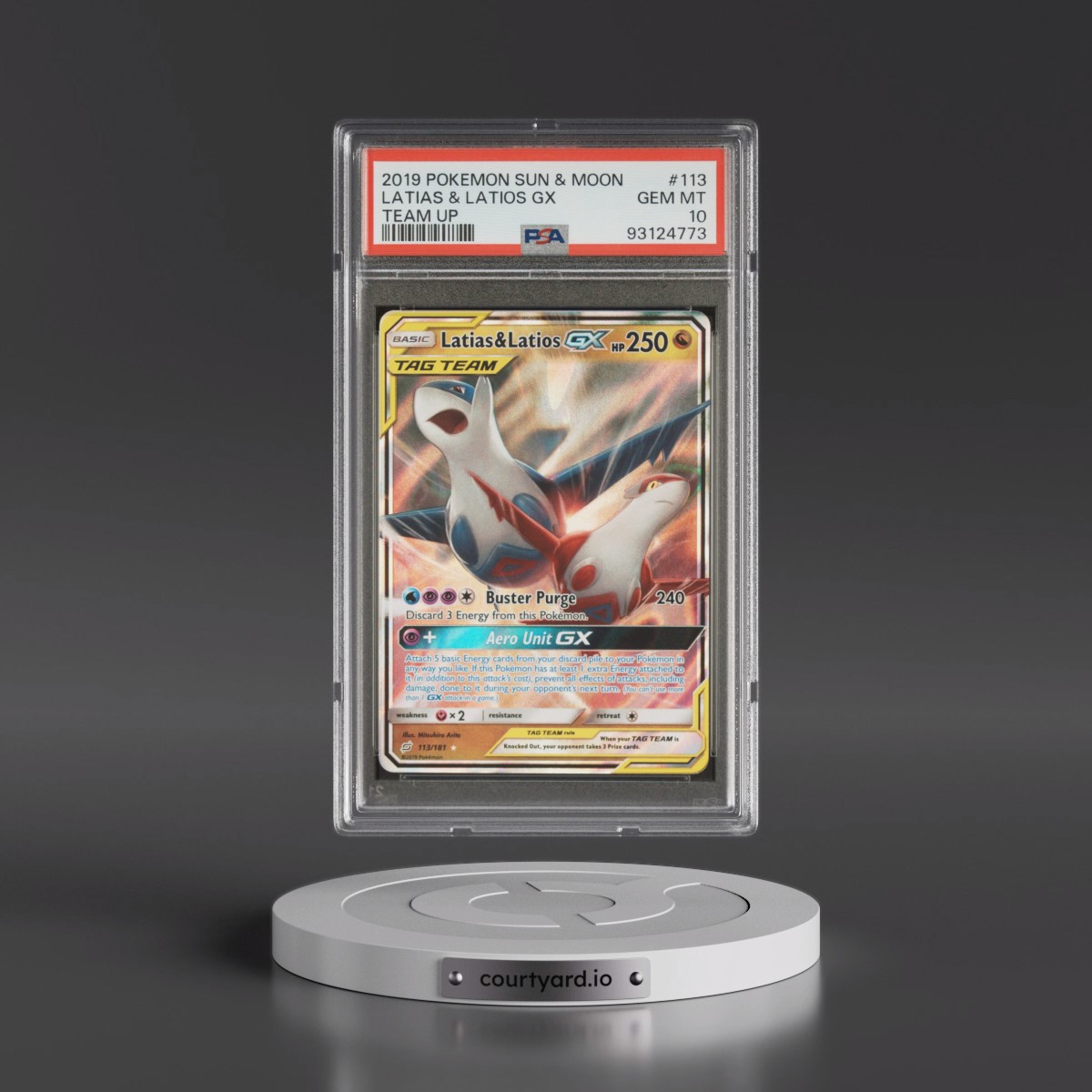 2019 Pokémon Sun & Moon Team Up #113 Latias & Latios GX - Holo (PSA 10 GEM MINT)