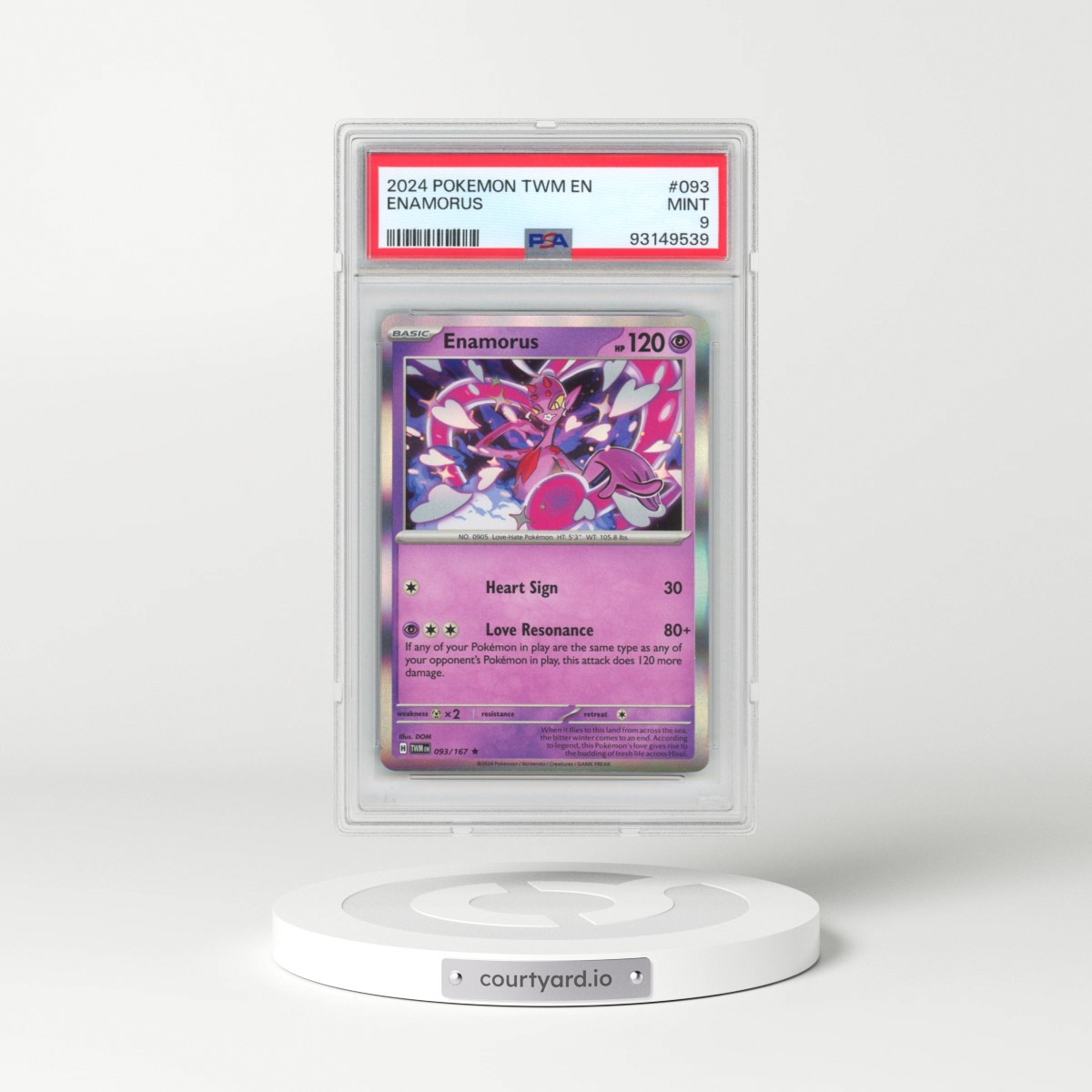 2024 Pokémon Twm EN-Twilight Masquerade #093 Enamorus (PSA 9 MINT)