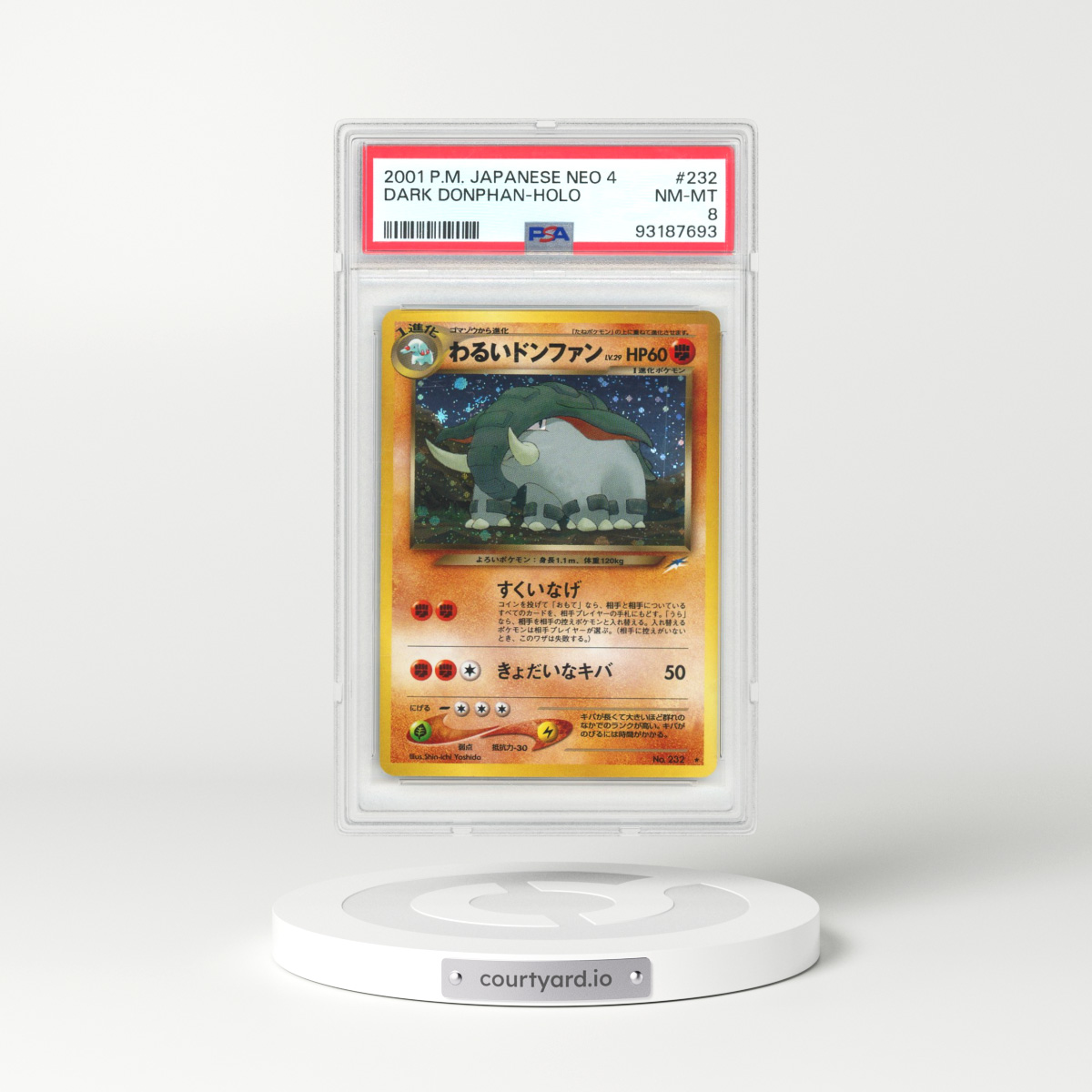 2001 Pokémon Neo 4 #232 Dark Donphan - Holo (PSA 8 NM-MT)