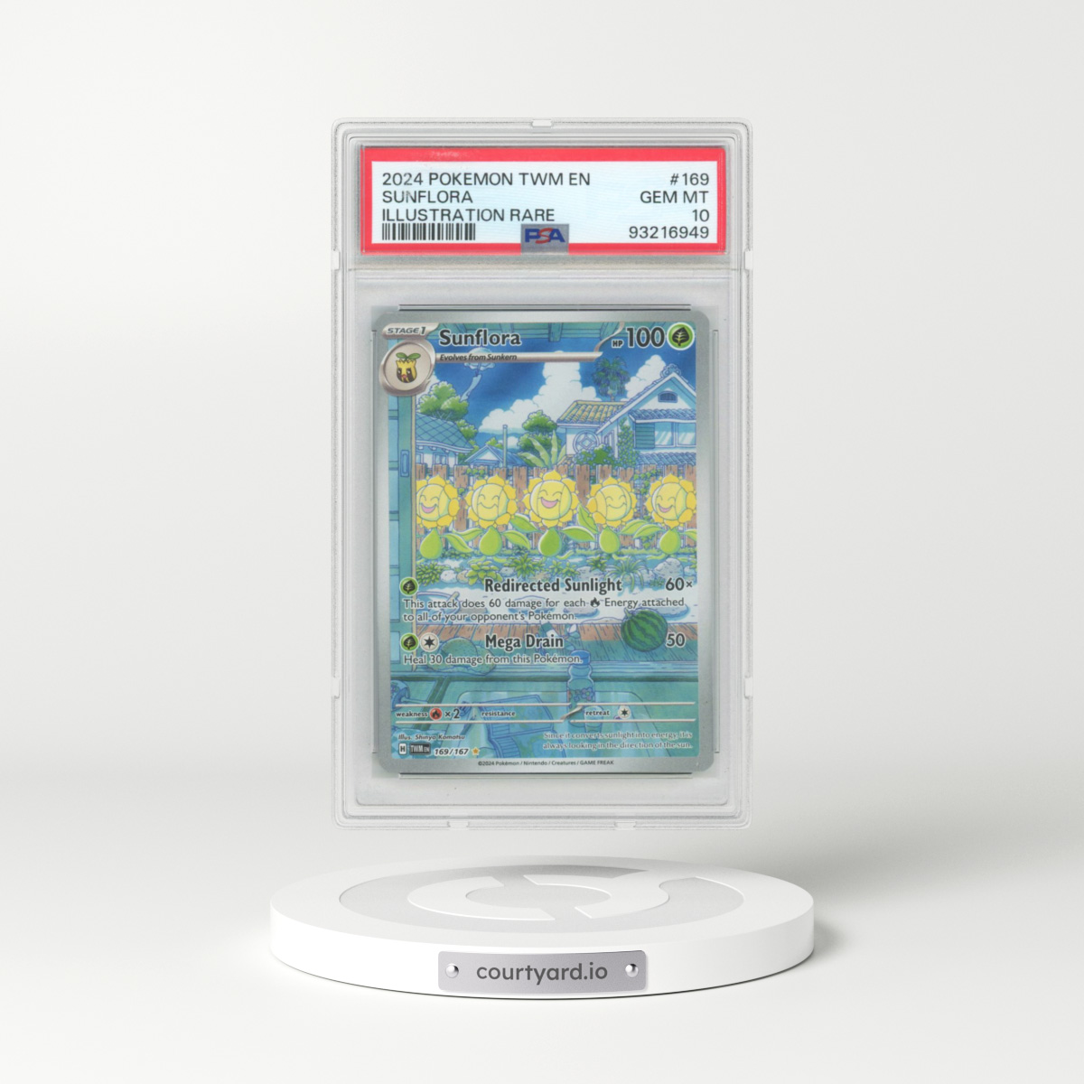 2024 Pokémon Twm EN-Twilight Masquerade #169 Sunflora (PSA 10 GEM MINT)