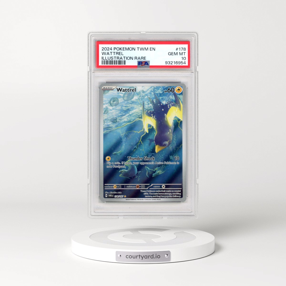 2024 Pokémon Twm EN-Twilight Masquerade #178 Wattrel - Illustration Rare (PSA 10 GEM MINT)