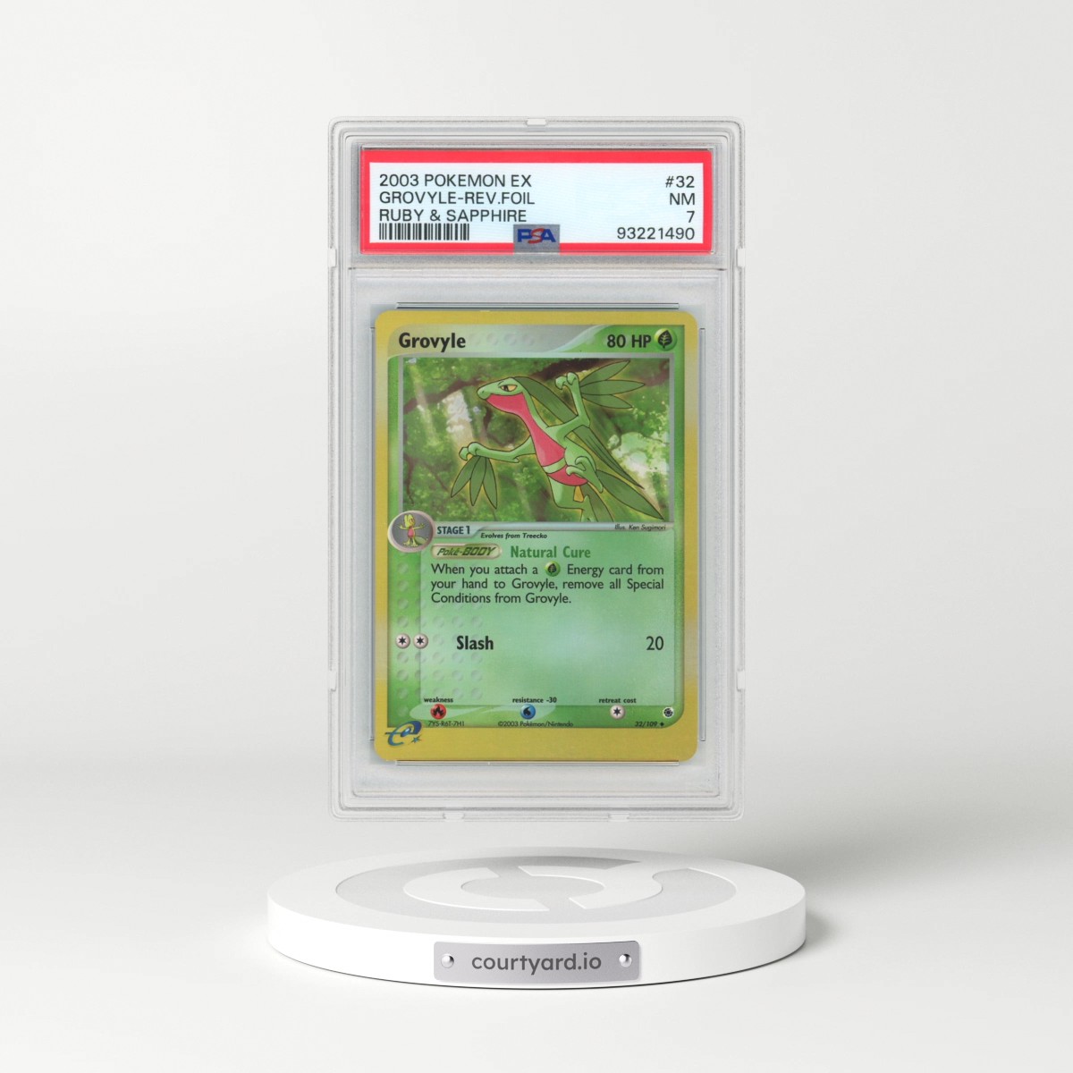 2003 Pokémon EX Ruby & Sapphire #32 Grovyle - Reverse Foil (PSA 7 NM)