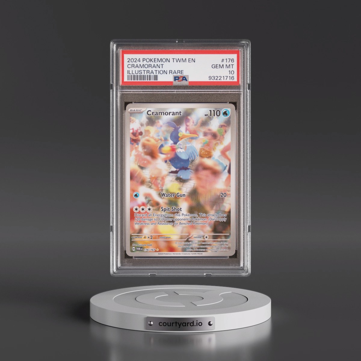 2024 Pokémon Twm EN-Twilight Masquerade #176 Cramorant - Illustration Rare (PSA 10 GEM MINT)