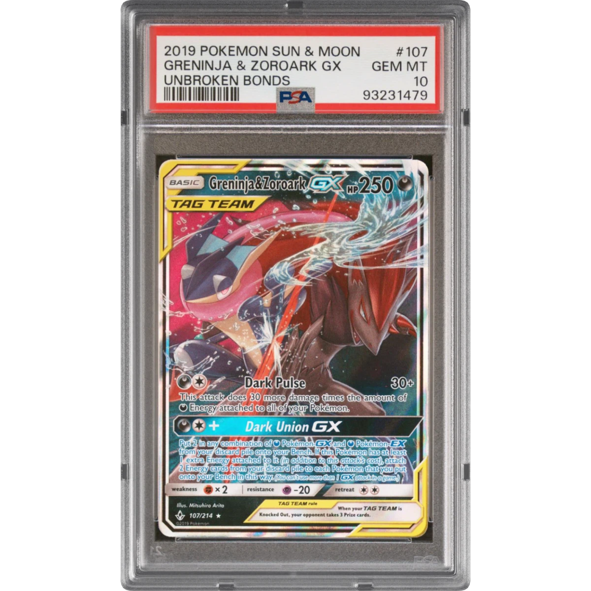 Greninja & Zoroark GX card artwork