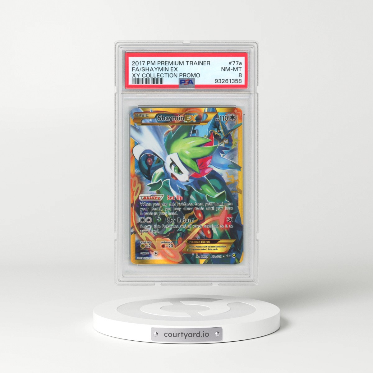 2017 Pokémon Premium Trainer XY Collection Promo #77a Shaymin EX - Holo Full Art (PSA 8 NM-MT)