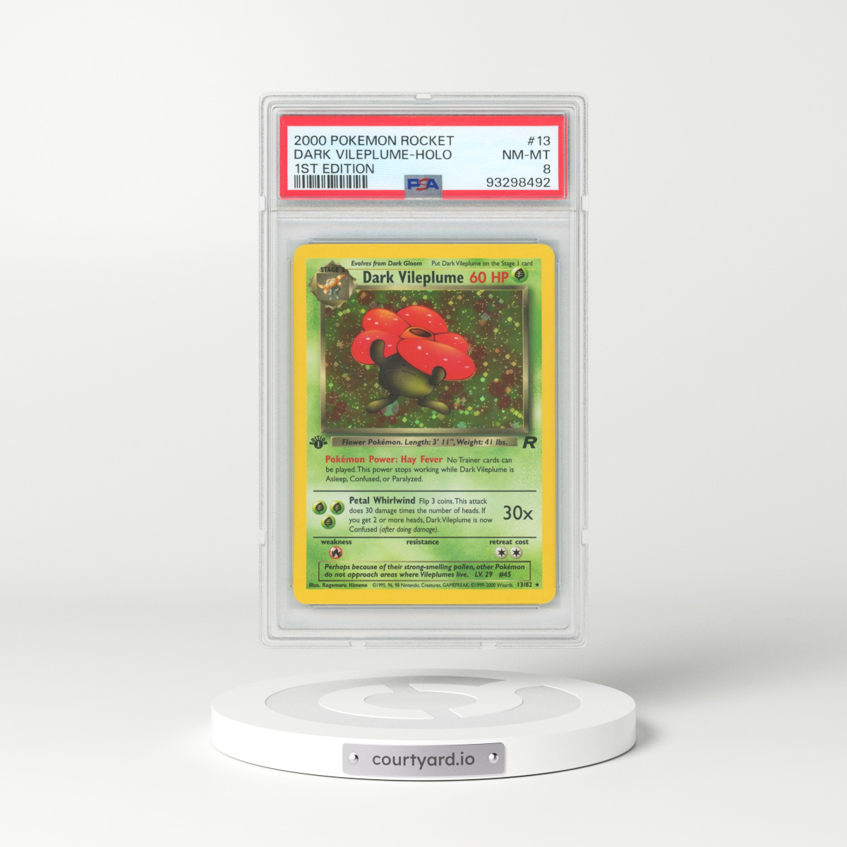 2000 Pokémon Rocket #13 Dark Vileplume - 1st Edition Holo (PSA 8 NM-MT)