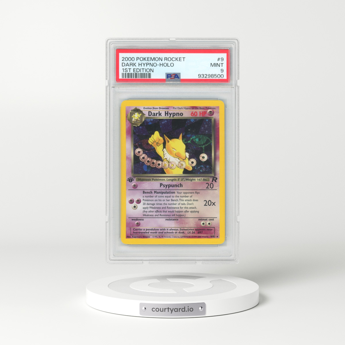 2000 Pokémon Rocket #9 Dark Hypno - 1st Edition Holo (PSA 9 MINT)