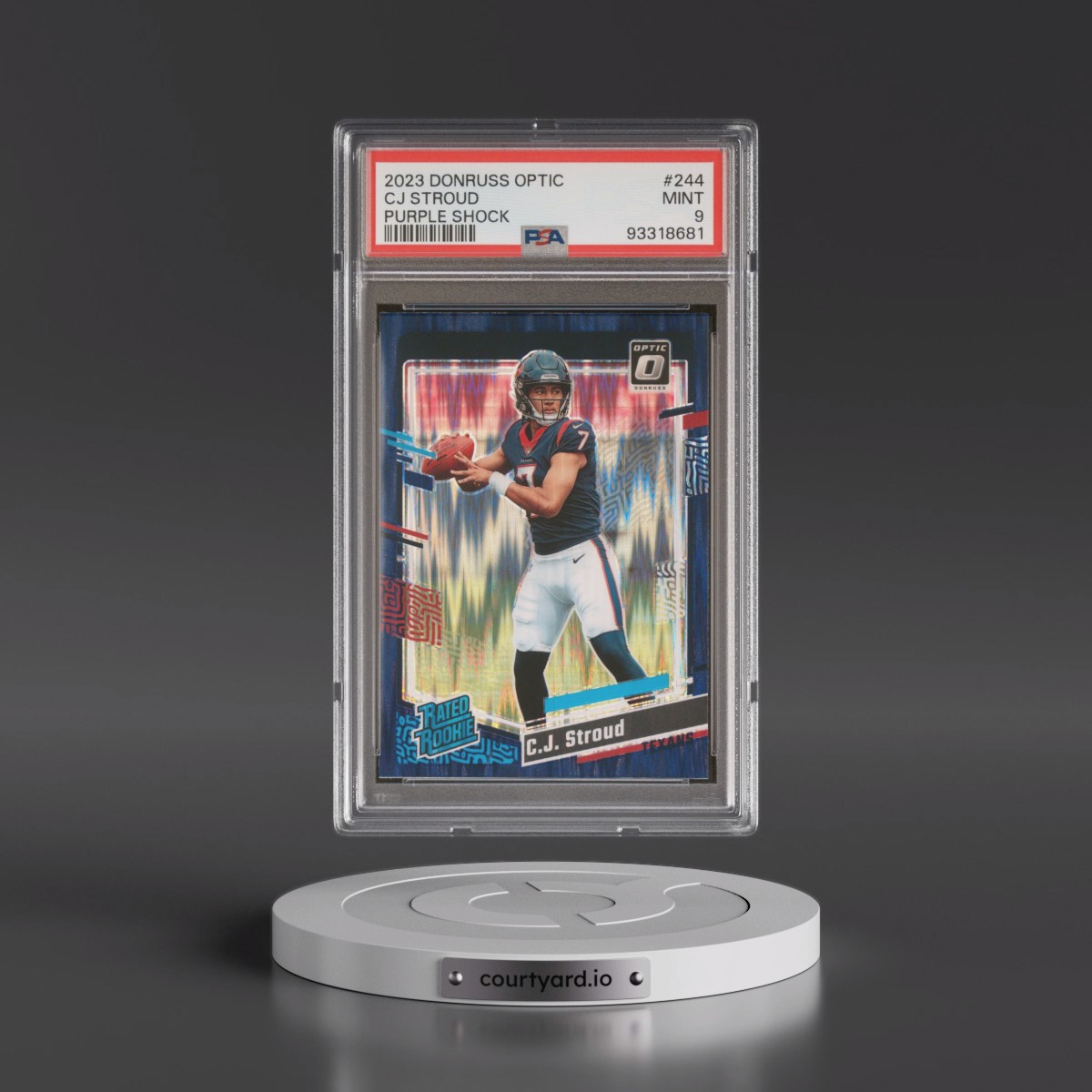 2023 Panini Donruss Optic #244 CJ Stroud - Purple Shock (PSA 9 MINT)