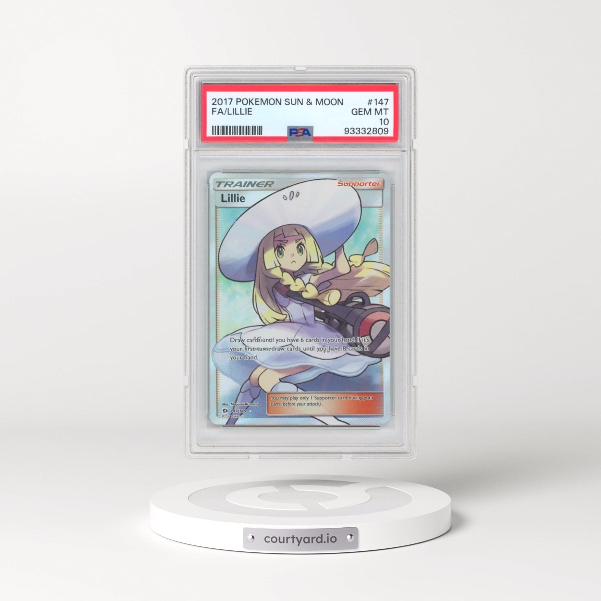2017 Pokémon Sun & Moon #147 Lillie - Full Art (PSA 10 GEM MINT)