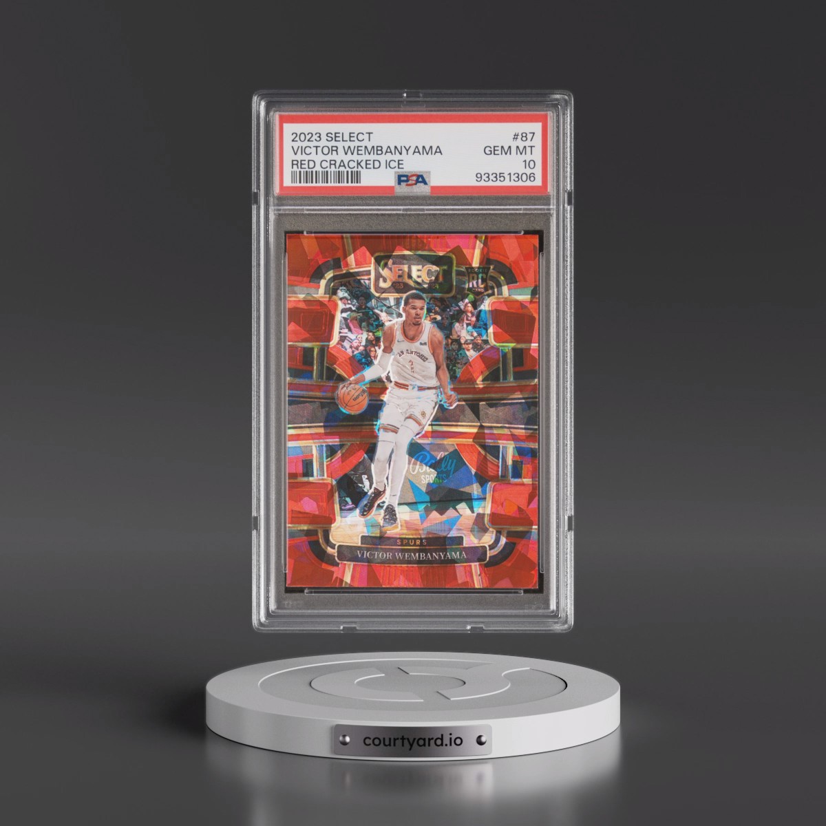 2023 Panini Select #87 Victor Wembanyama - Red Cracked Ice (PSA 10 GEM MINT)