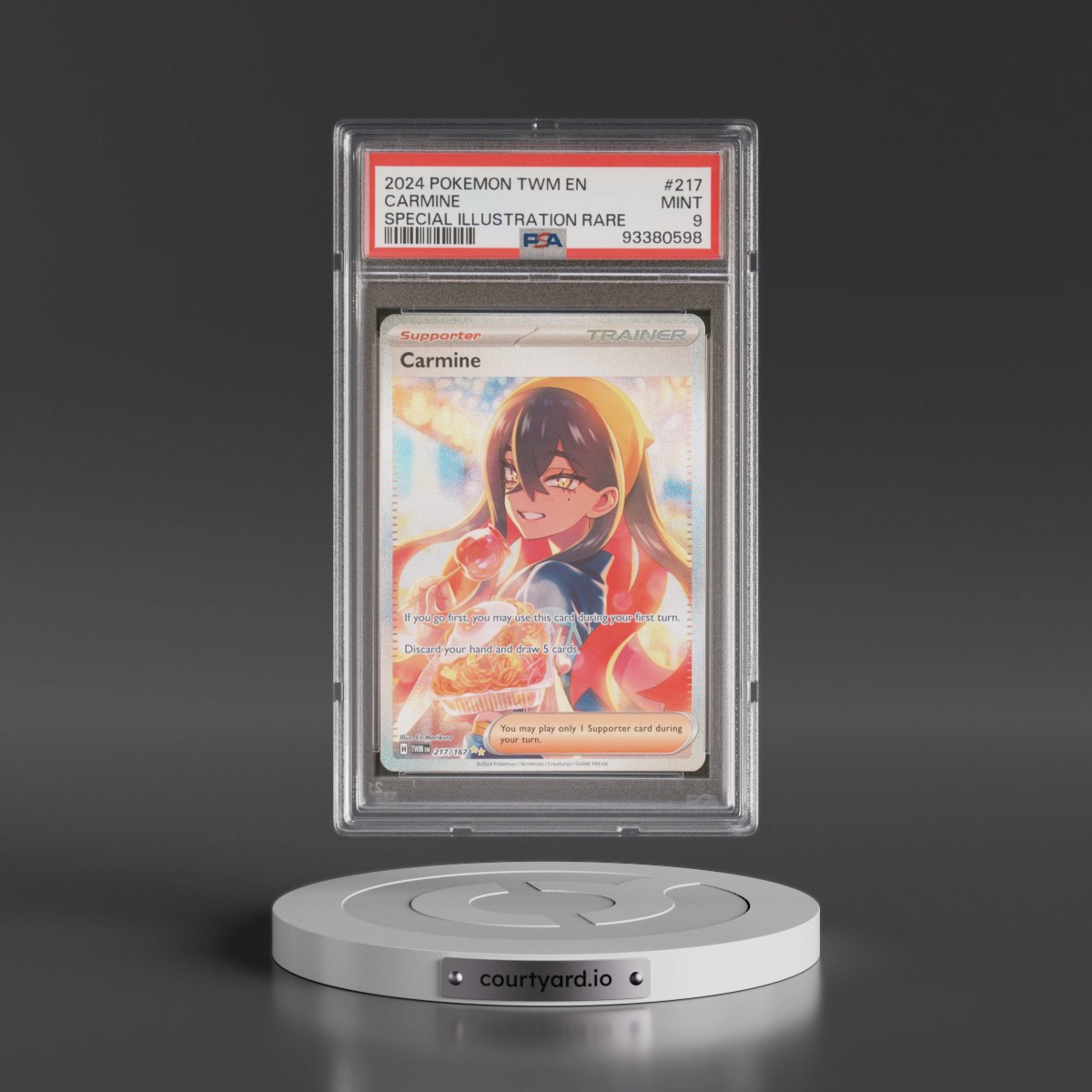 2024 Pokémon Twm EN-Twilight Masquerade #217 Carmine - Special Illustration Rare (PSA 9 MINT)