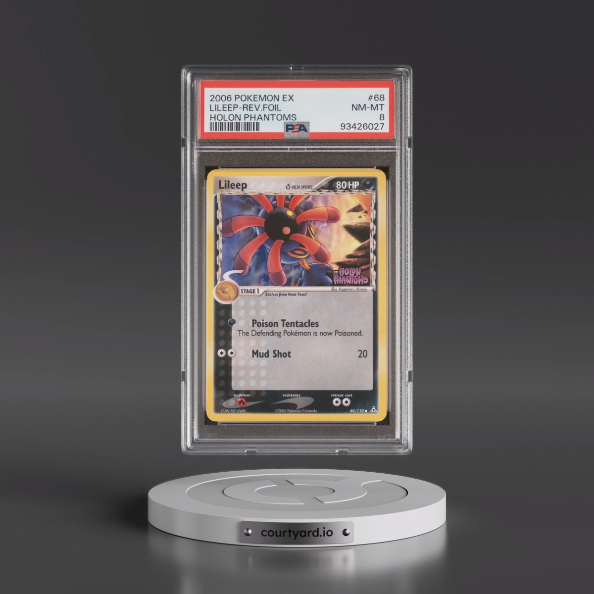 2006 Pokémon EX Holon Phantoms #68 Lileep - Reverse Foil (PSA 8 NM-MT)