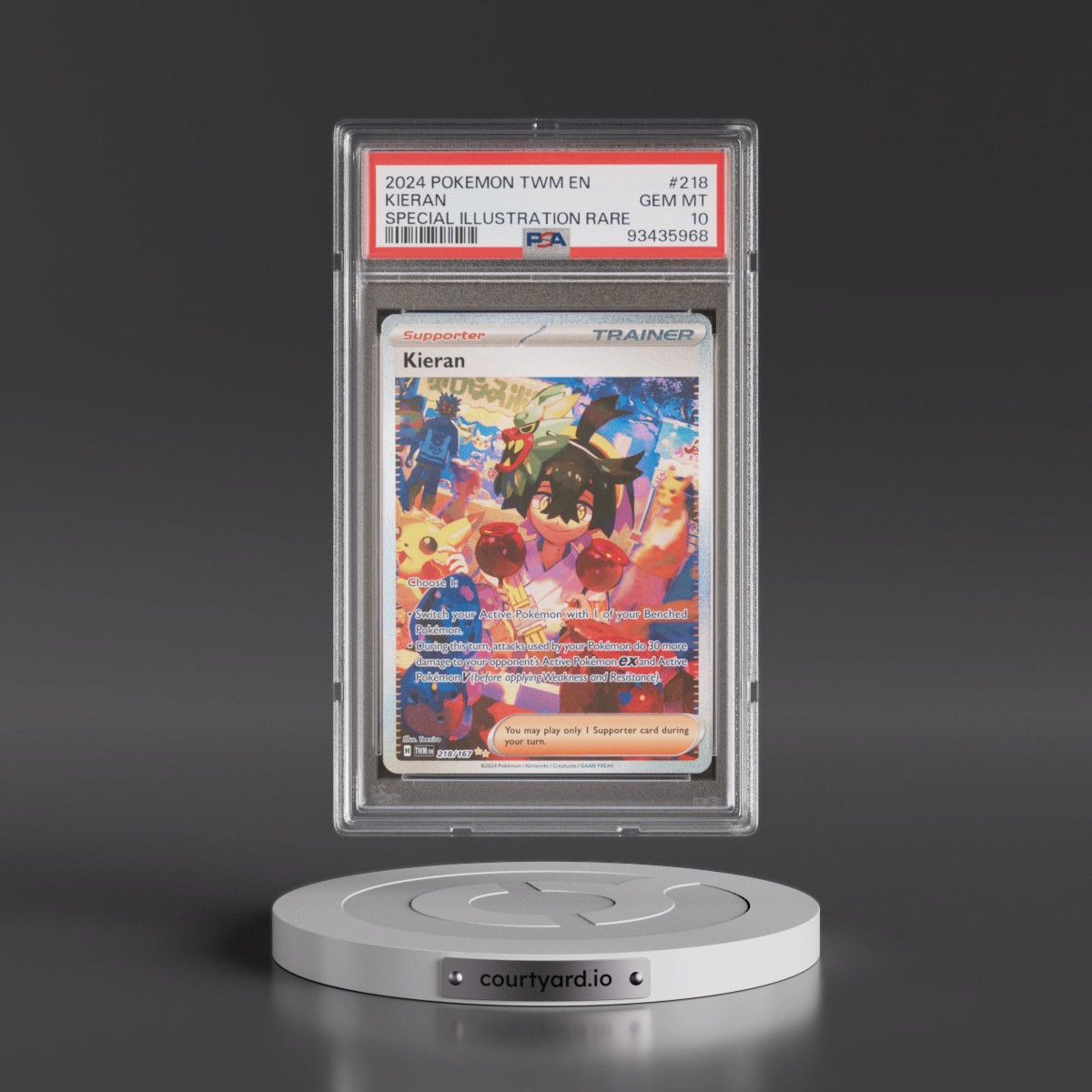 2024 Pokémon Twm EN-Twilight Masquerade #218 Kieran - Special Illustration Rare (PSA 10 GEM MINT)