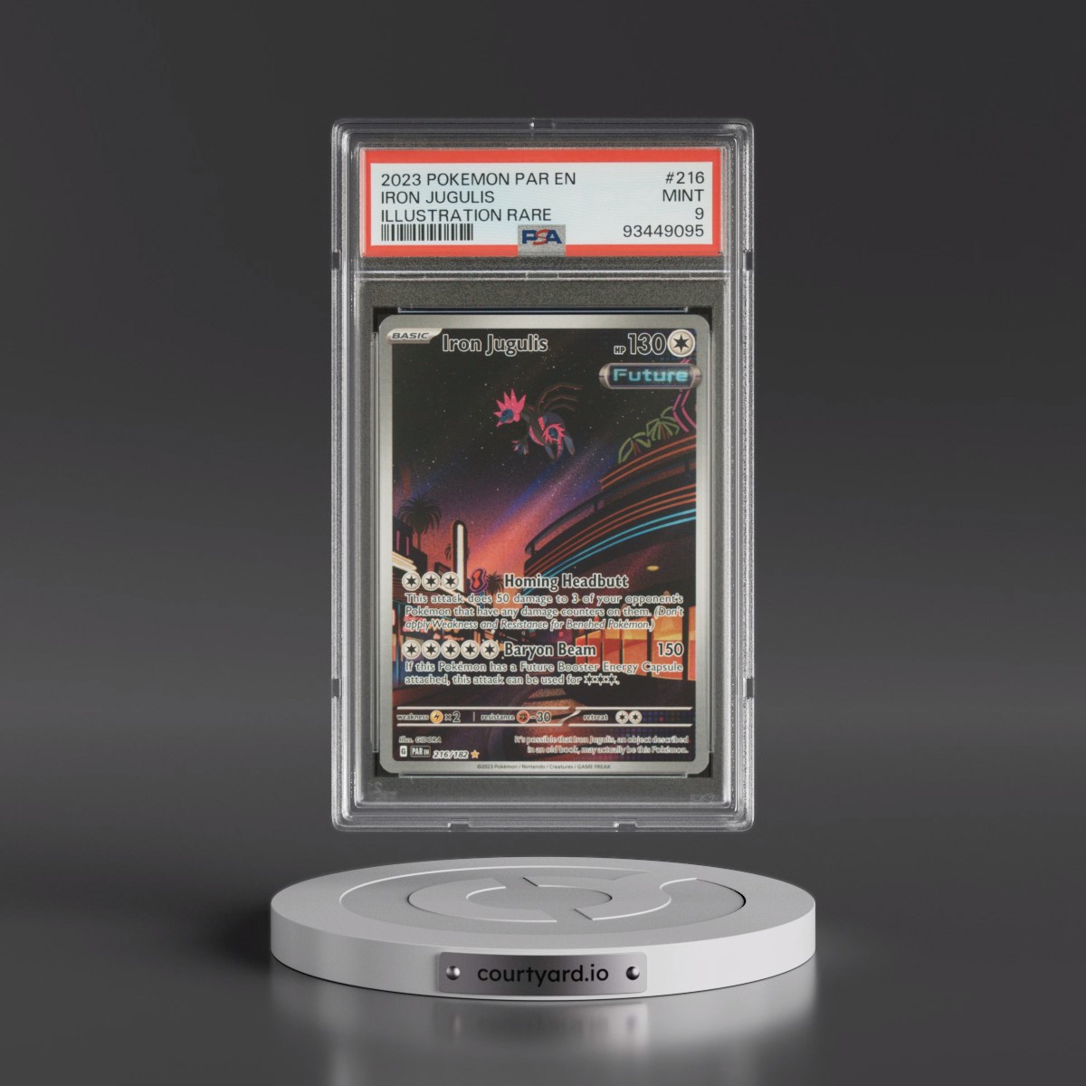 2023 Pokémon Par EN-Paradox Rift #216 Iron Jugulis - Illustration Rare (PSA 9 MINT)