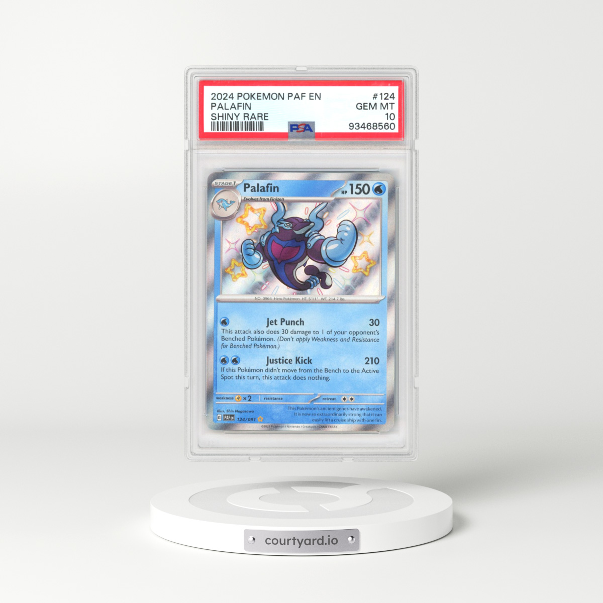 2024 Pokémon Paf EN-Paldean Fates #124 Palafin - Shiny Rare (PSA 10 GEM MINT)