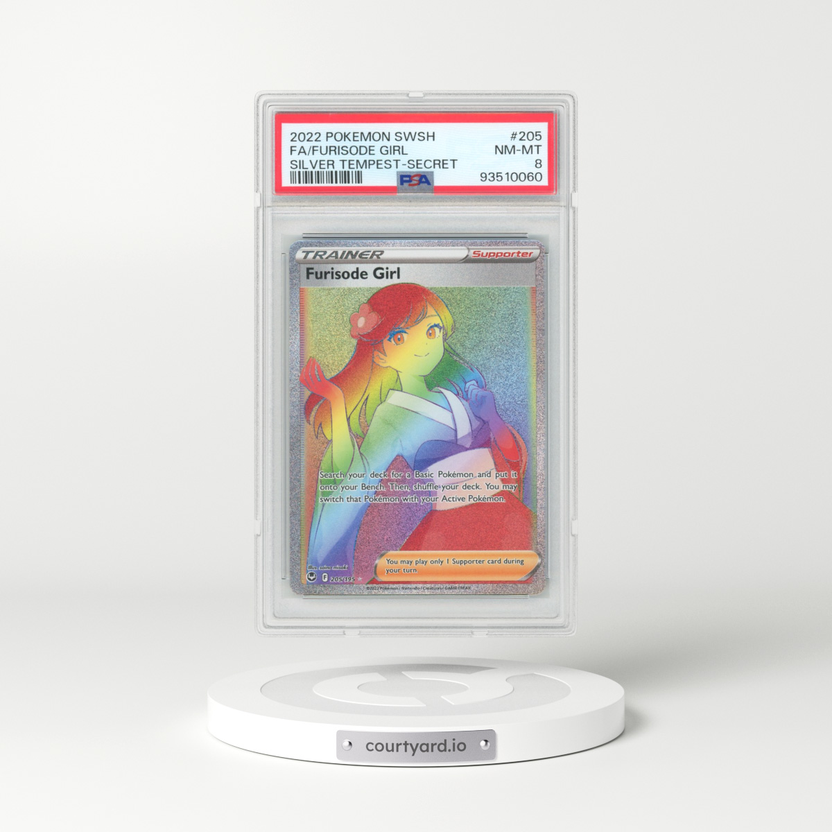 2022 Pokémon Sword & Shield Silver Tempest #205 Furisode Girl - Full Art Secret (PSA 8 NM-MT)