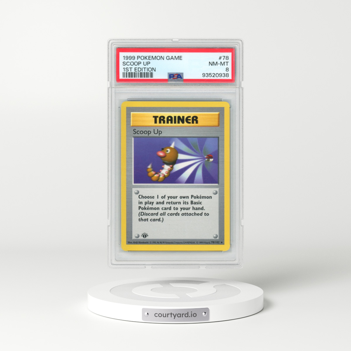 1999 Pokémon Game #78 Scoop Up - 1st Edition (PSA 8 NM-MT)