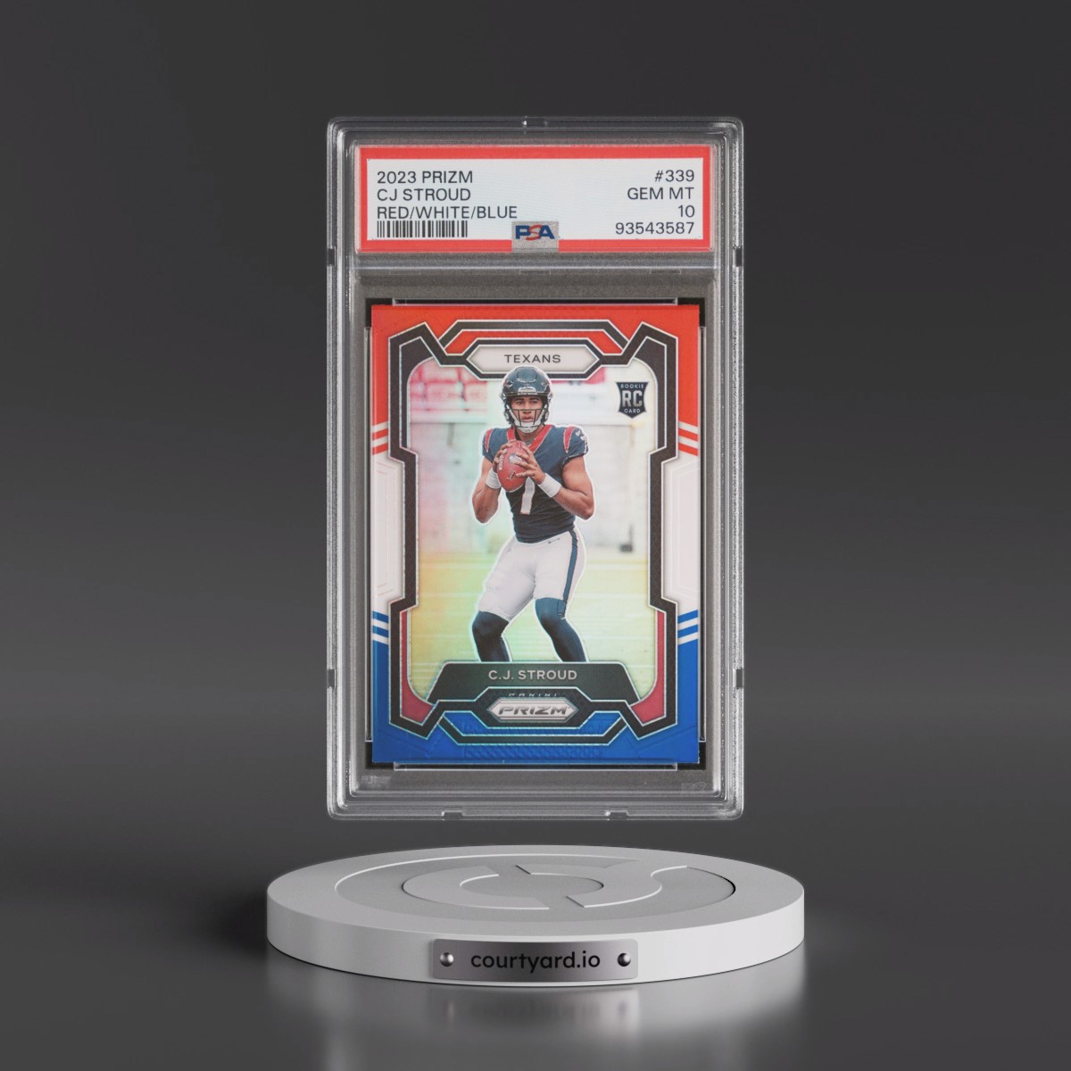 2023 Panini Prizm #339 CJ Stroud - Red/White/Blue Prizm (PSA 10 GEM MINT)