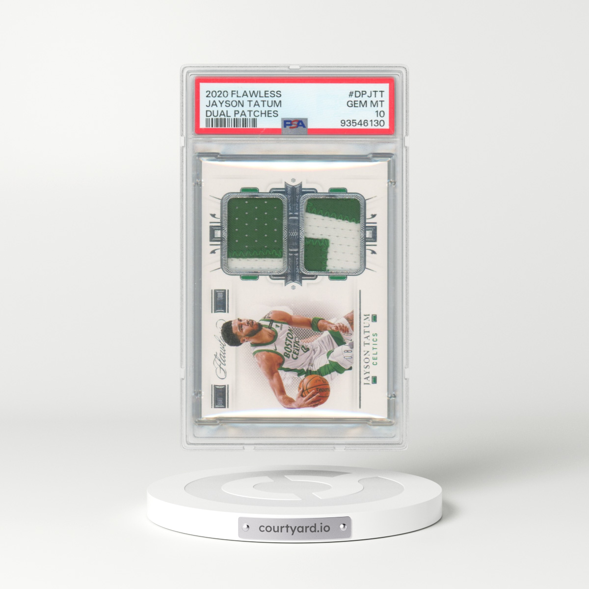 2020 Panini Flawless Dual Patches #DPJTT Jayson Tatum (PSA 10 GEM MINT)