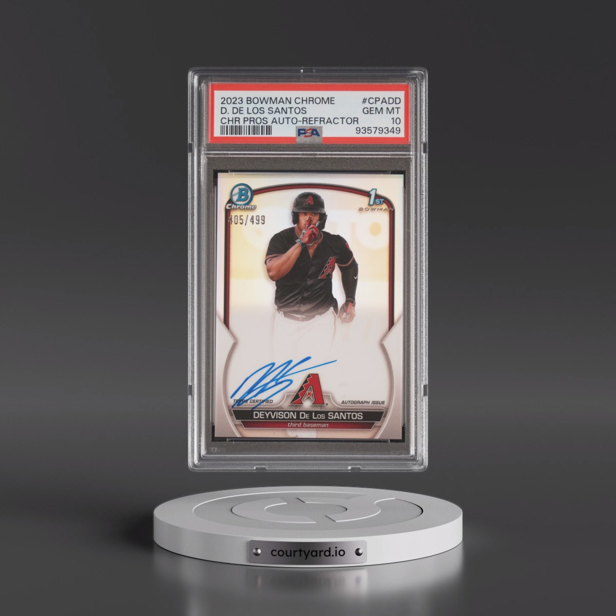 2023 Bowman Chrome Prospect Autographs Deyvison de los Santos - Refractor #CPADD PSA 10