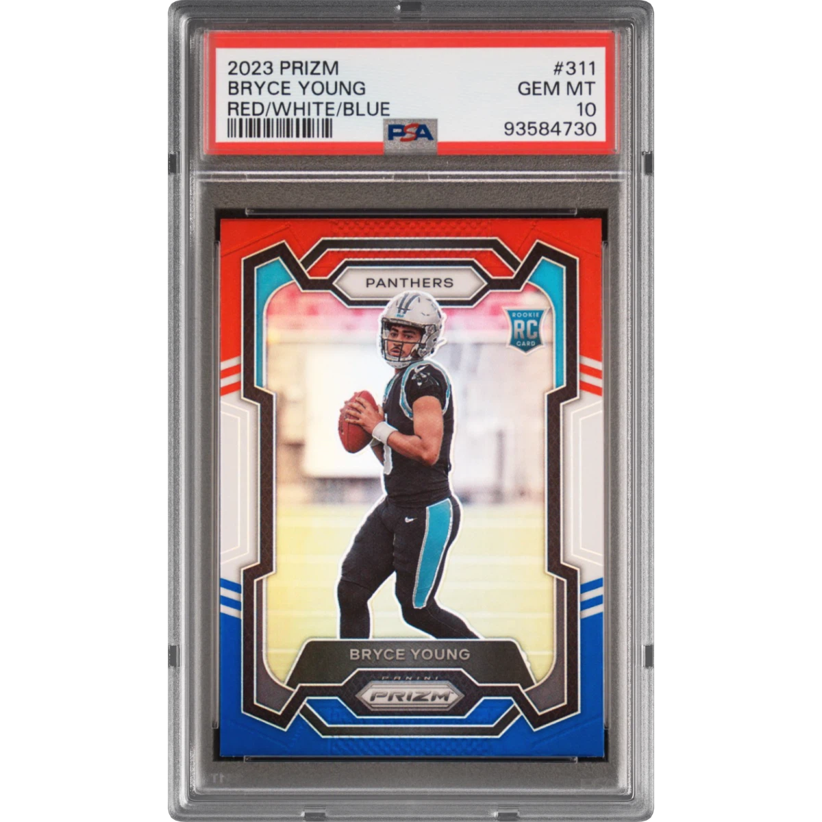 2023 Panini Prizm #311 Bryce Young - Red/White/Blue Prizm (PSA 10 GEM MINT)