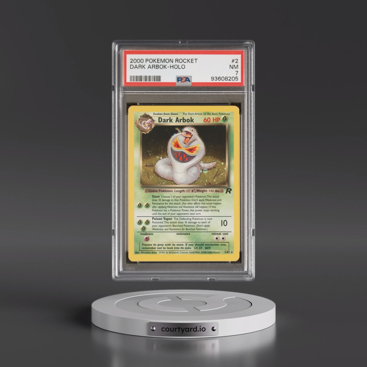 2000 Pokémon Rocket Dark Arbok - Holo #2 PSA 7