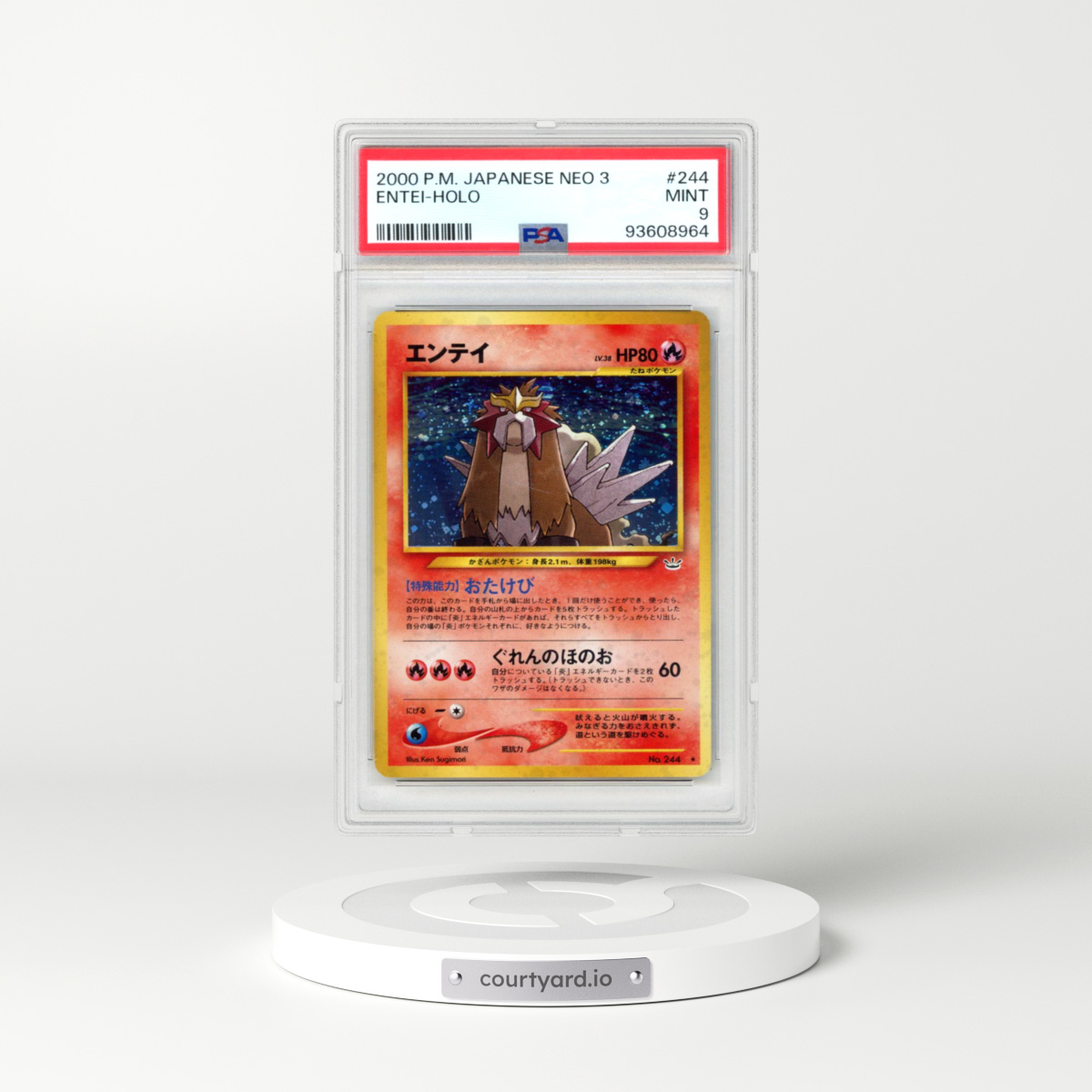2000 Pokémon Neo 3 #244 Entei - Holo (PSA 9 MINT)