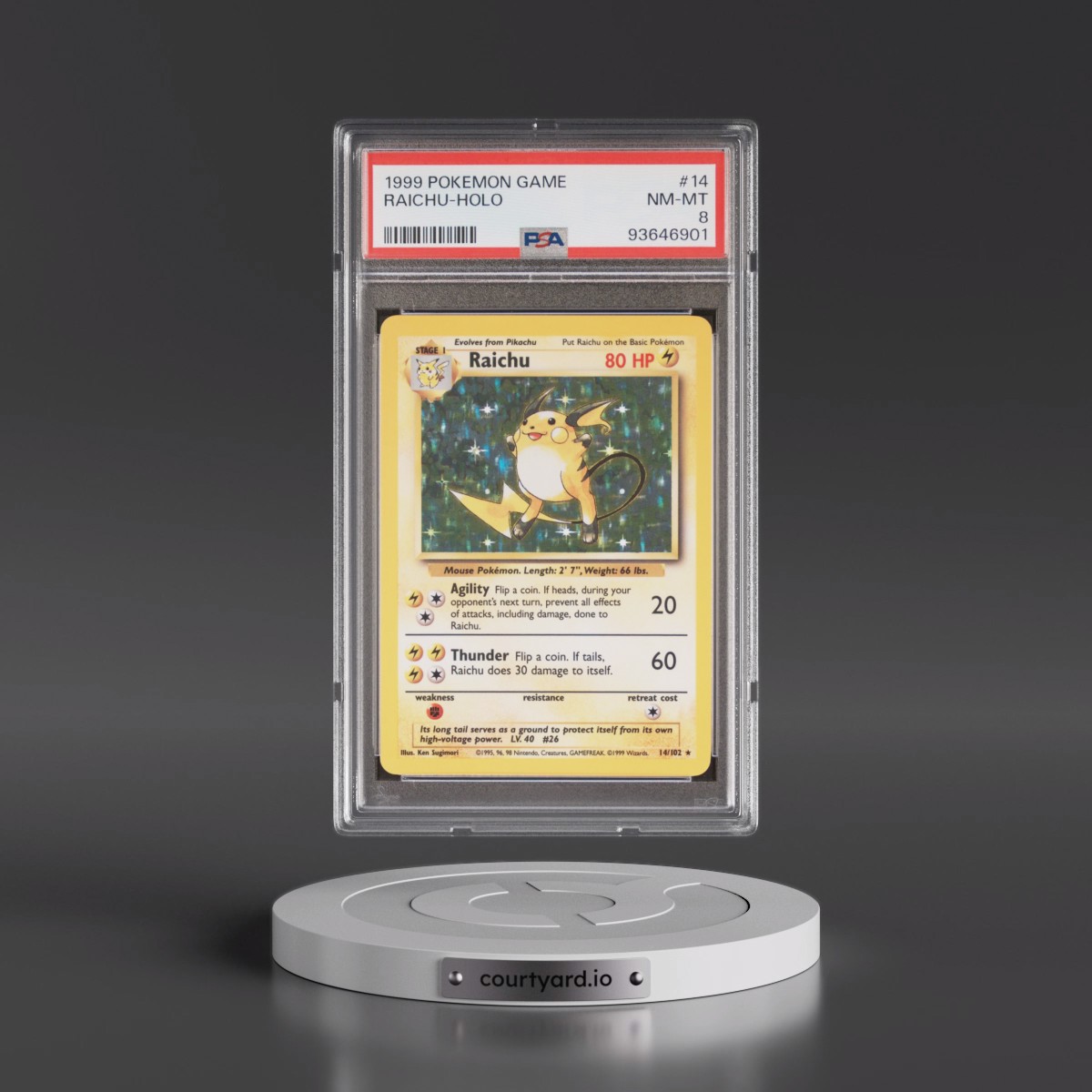 1999 Pokémon Game #14 Raichu - Holo (PSA 8 NM-MT)