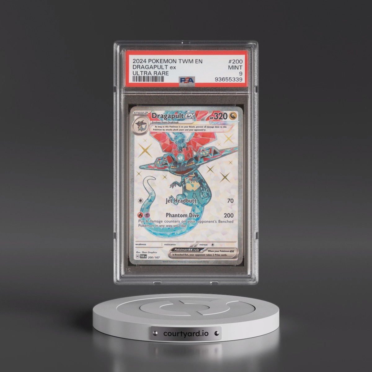 2024 Pokémon Twm EN-Twilight Masquerade #200 Dragapult EX - Holo Ultra Rare (PSA 9 MINT)