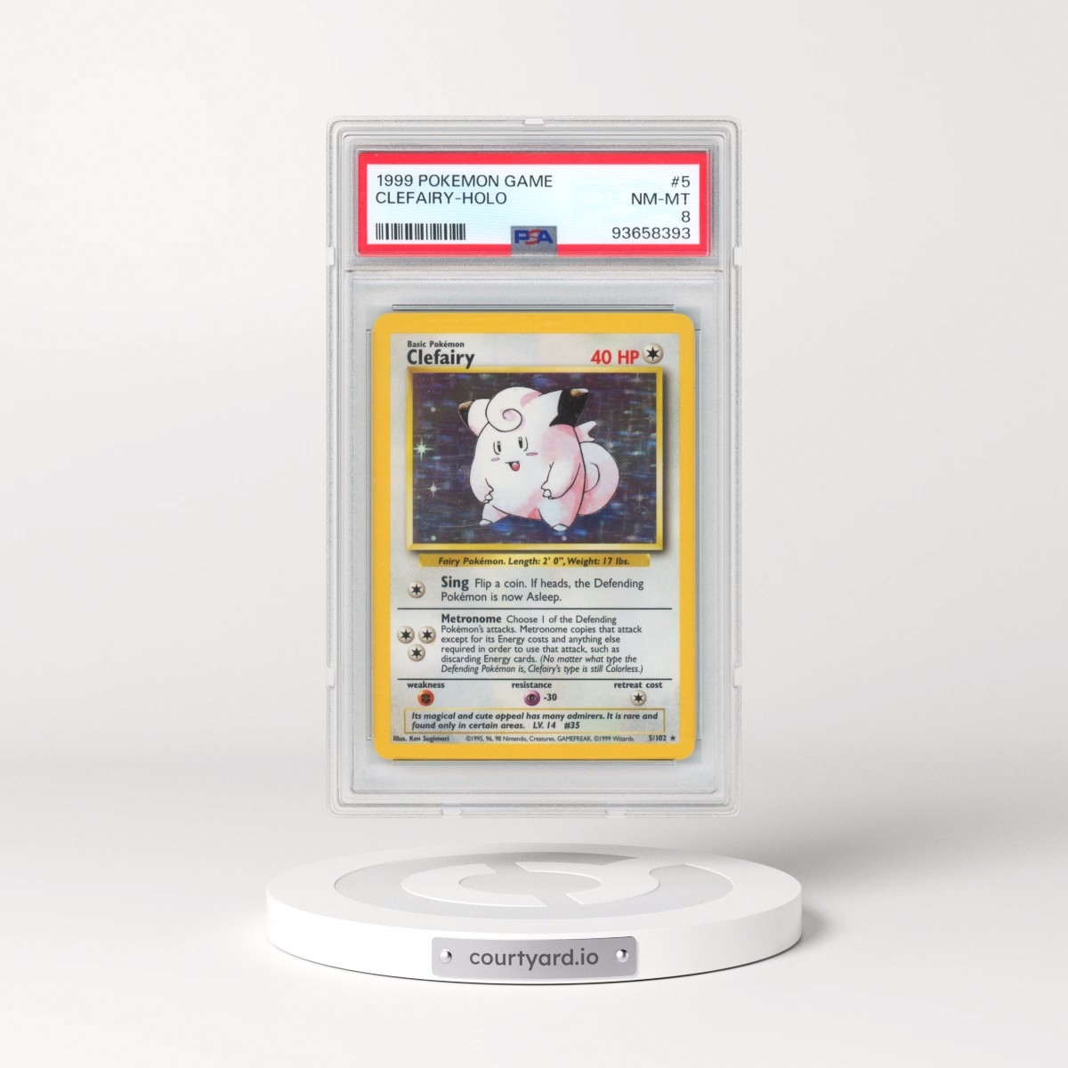 1999 Pokémon Game #5 Clefairy - Holo (PSA 8 NM-MT)