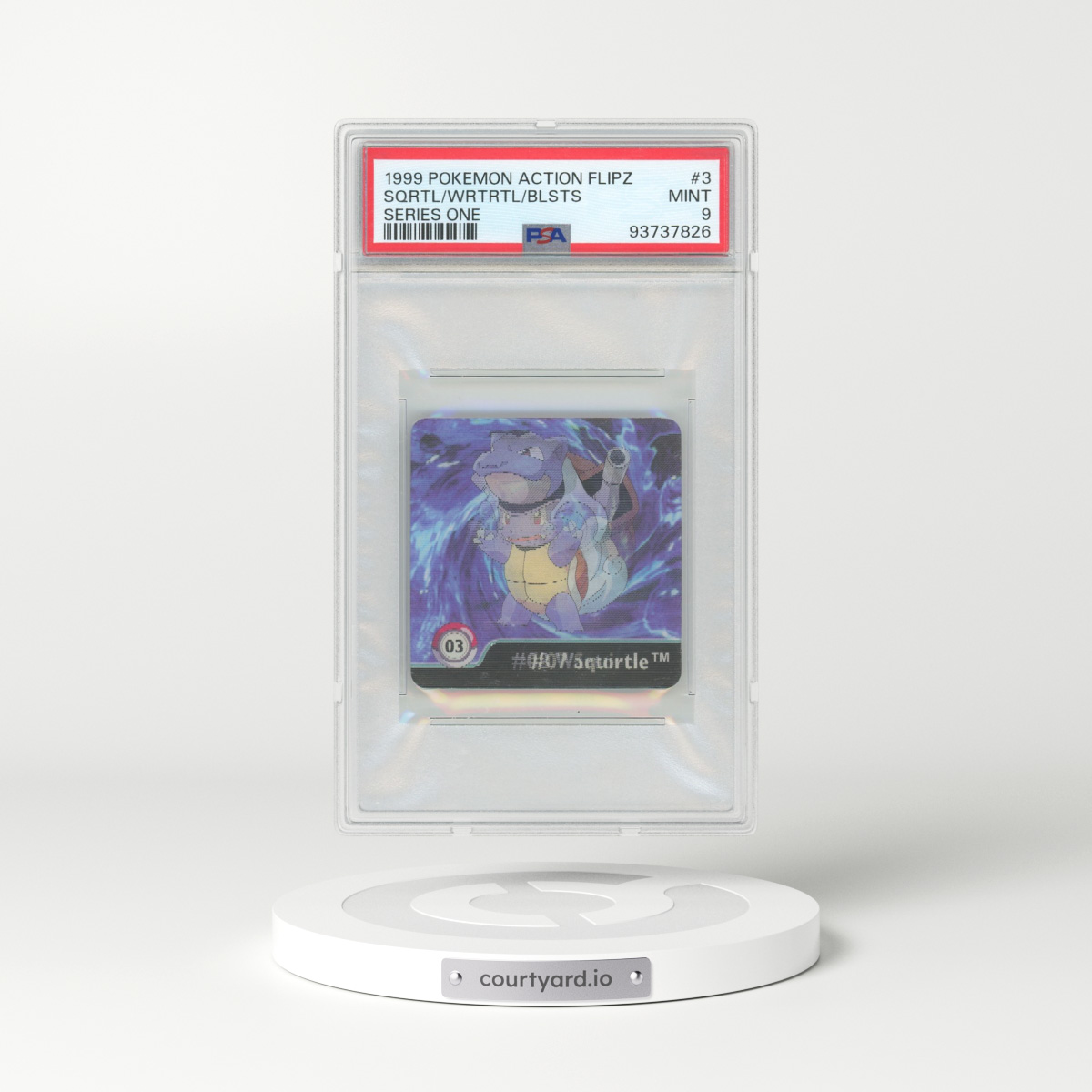 1999 Pokémon Action Flipz Series One #3 Blastoise/Squirtle/Wartortle (PSA 9 MINT)