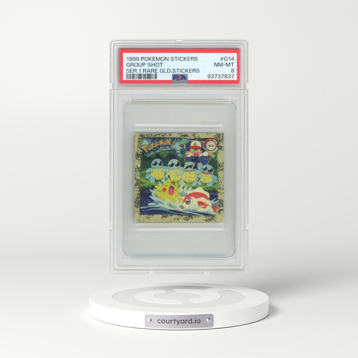 1999 Pokémon Stickers Series 1 Rare Gold Stickers #G14 Group Shot (PSA 8 NM-MT)