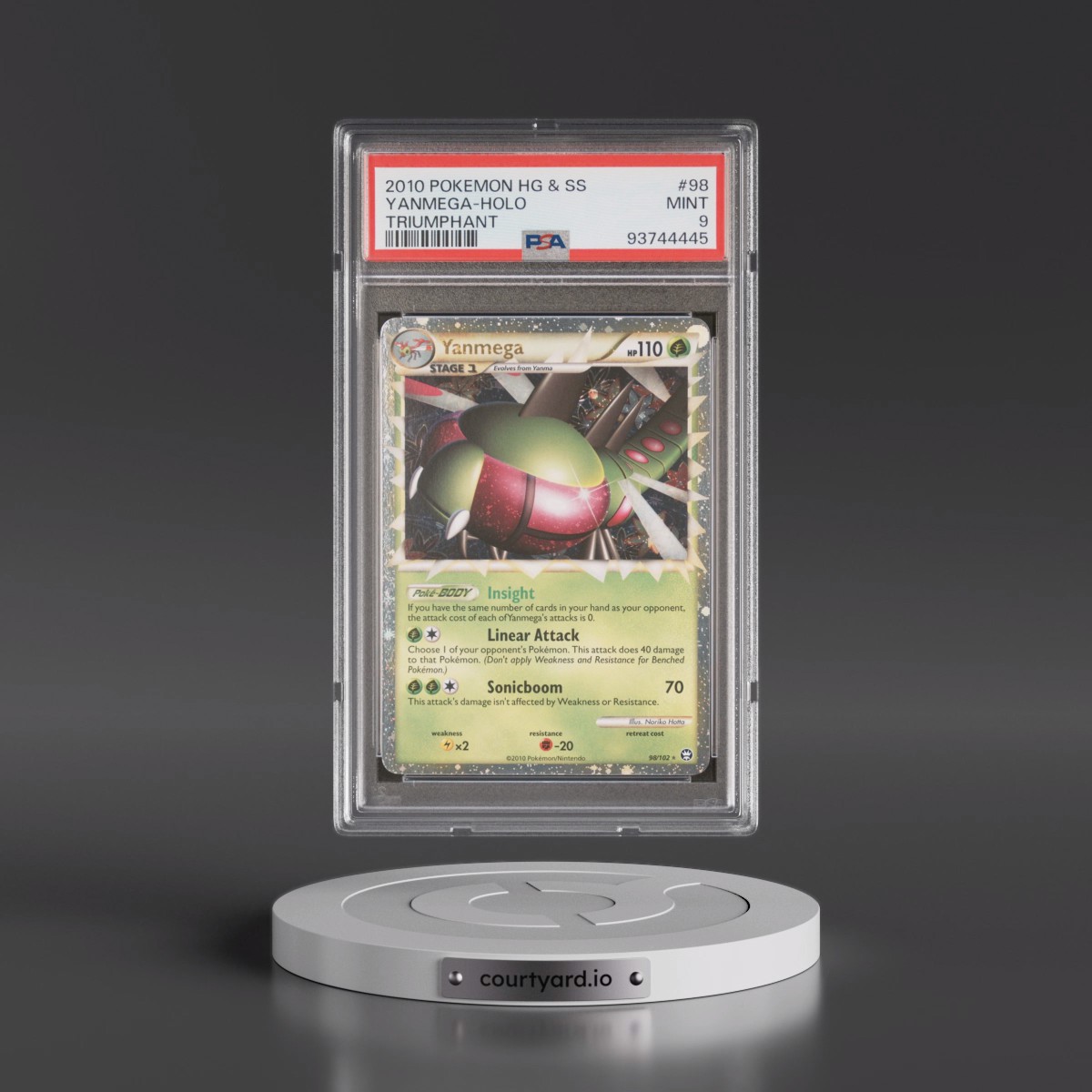 2010 Pokémon Heartgold & Soulsilver Triumphant #98 Yanmega - Holo (PSA 9 MINT)