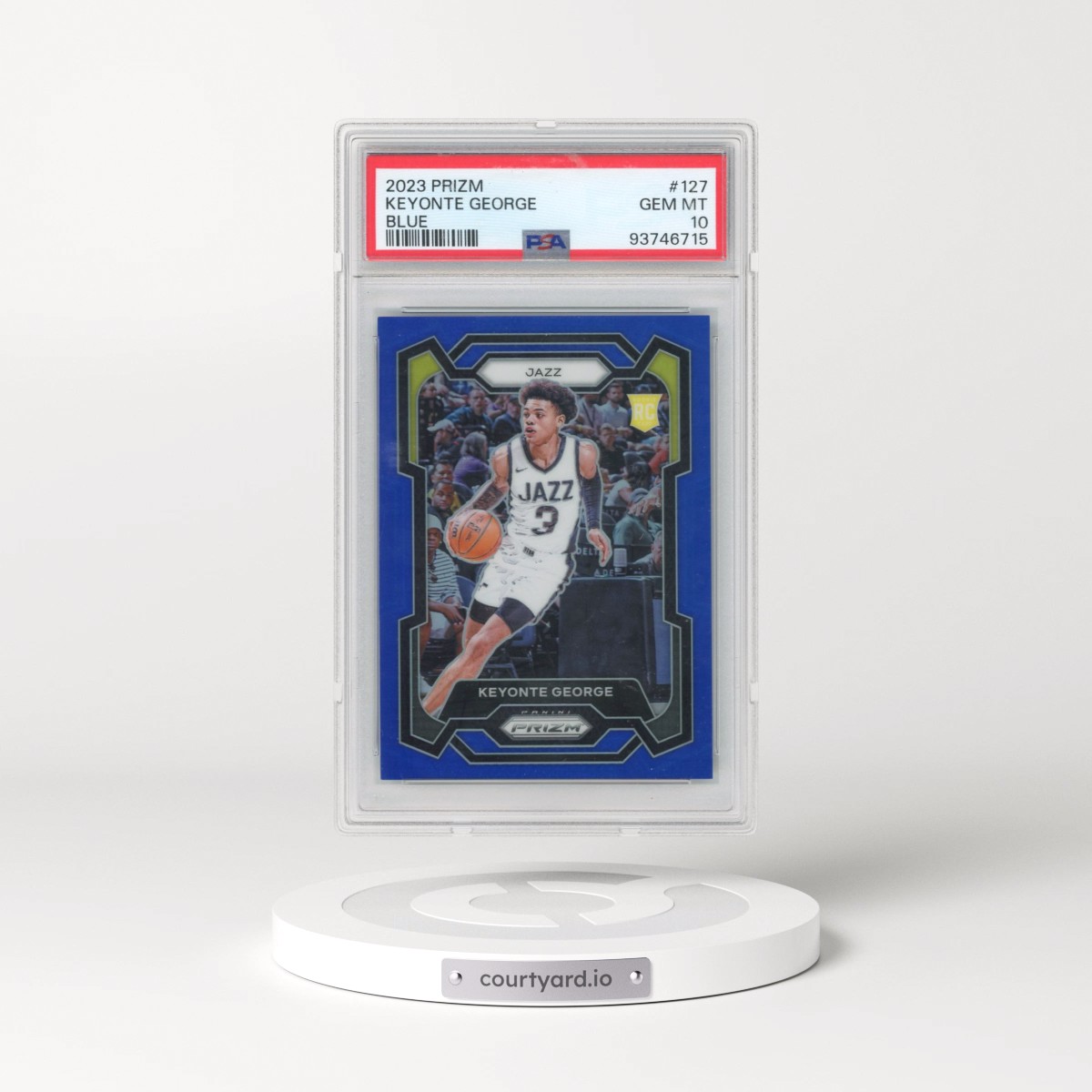 2023 Panini Prizm #127 Keyonte George - Blue Prizm (PSA 10 GEM MINT)