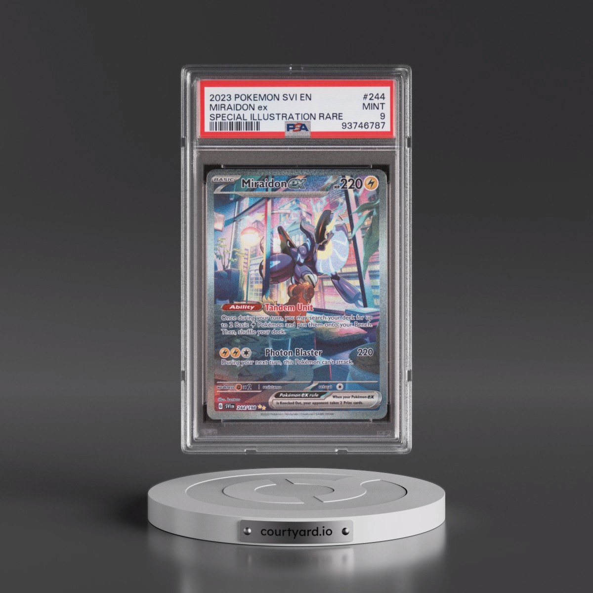 2023 Pokémon Svi EN-Scarlet & Violet #244 Miraidon EX - Holo Special Illustration Rare (PSA 9 MINT)