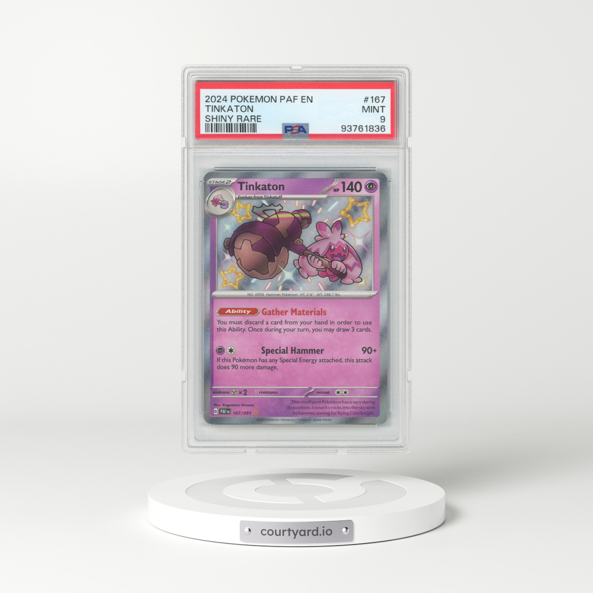 2024 Paldean Fates #167 Tinkaton - Holo (PSA 9 MINT)