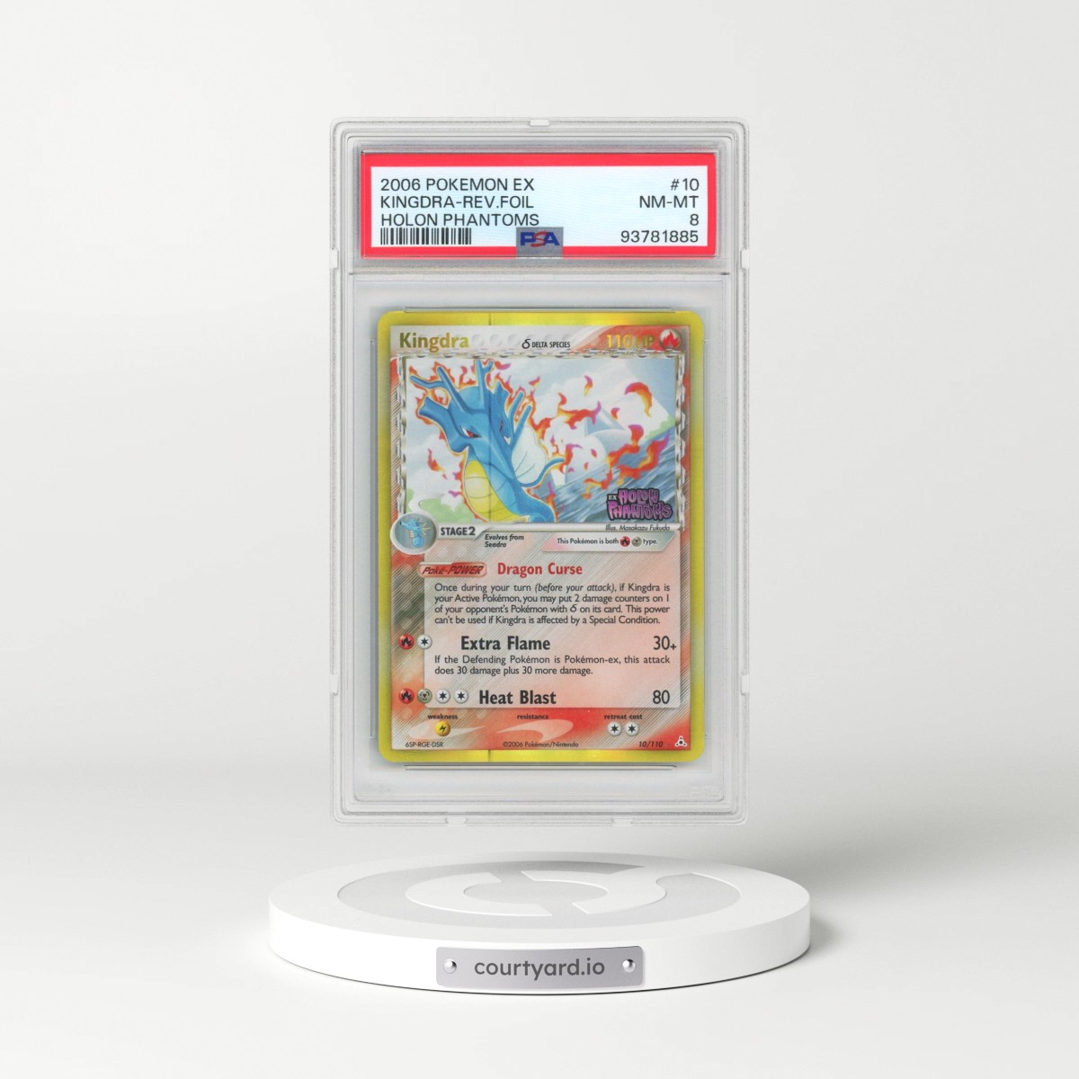 2006 Pokémon EX Holon Phantoms #10 Kingdra - Reverse Foil (PSA 8 NM-MT)