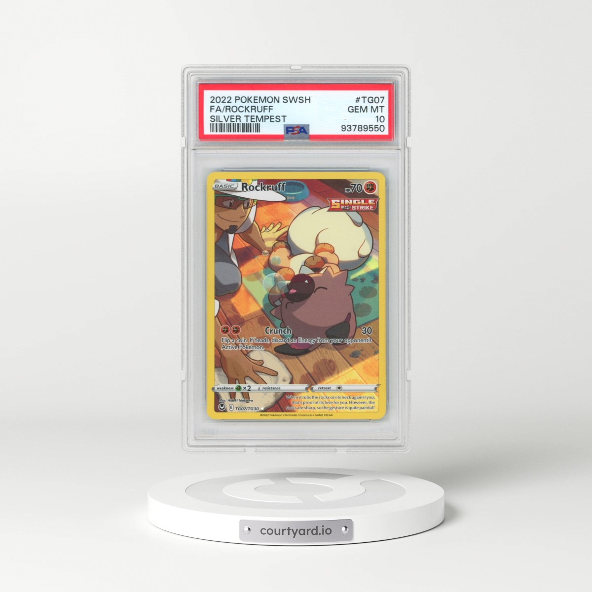 2022 Pokémon Sword & Shield Silver Tempest #TG07 Rockruff - Full Art (PSA 10 GEM MINT)