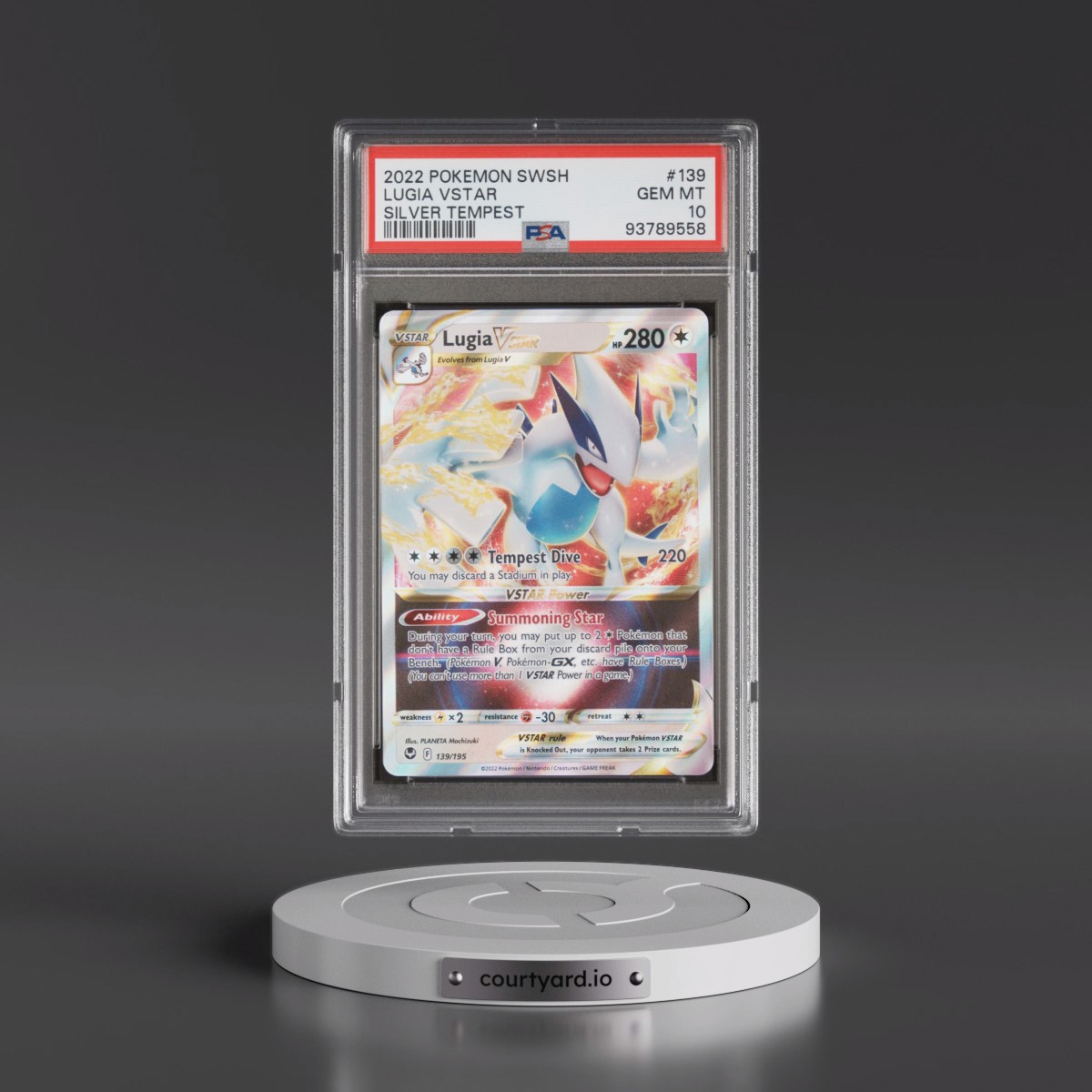2022 Pokémon Sword & Shield Silver Tempest #139 Lugia Vstar (PSA 10 GEM MINT)