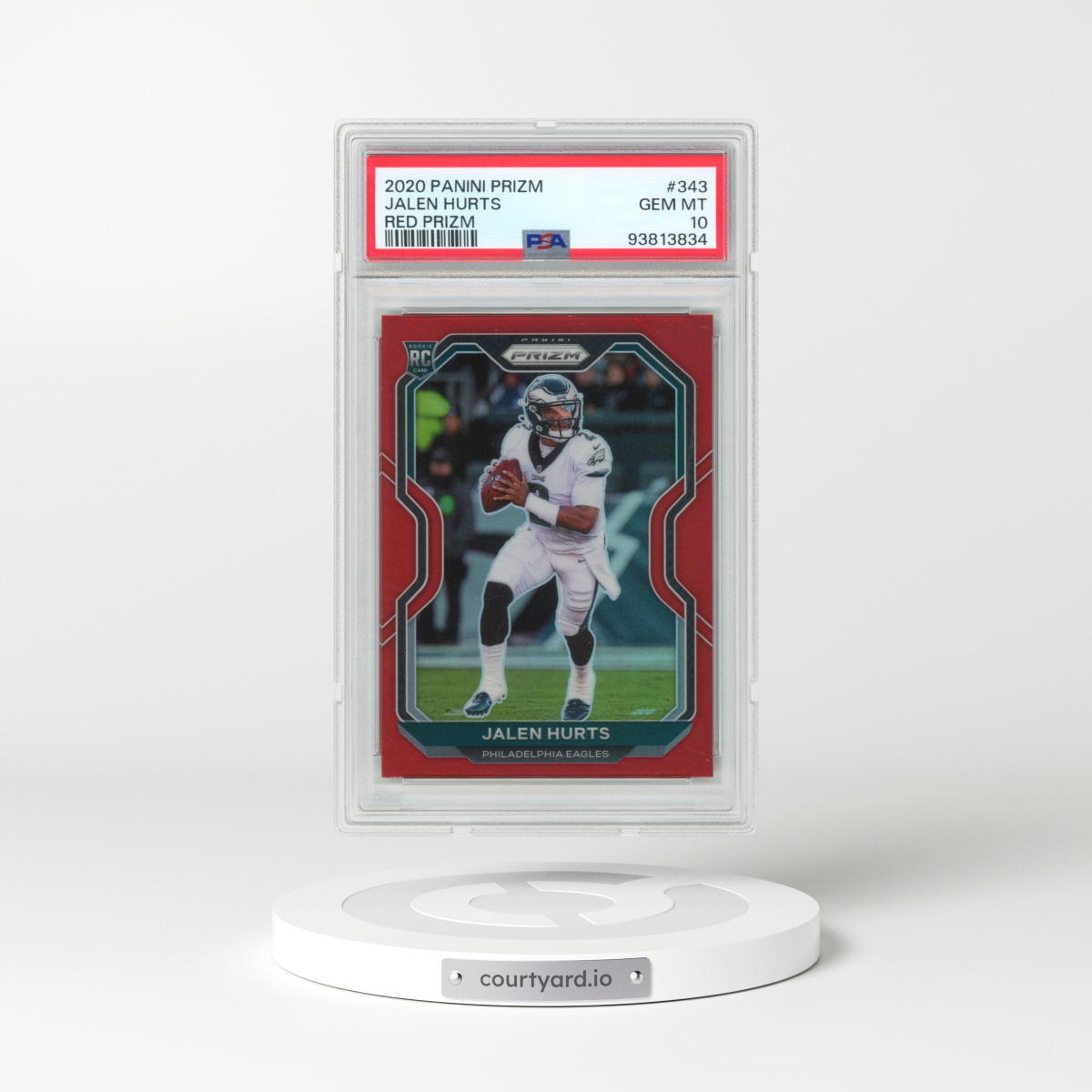 2020 Panini Prizm #343 Jalen Hurts - Red Prizm (PSA 10 GEM MINT)
