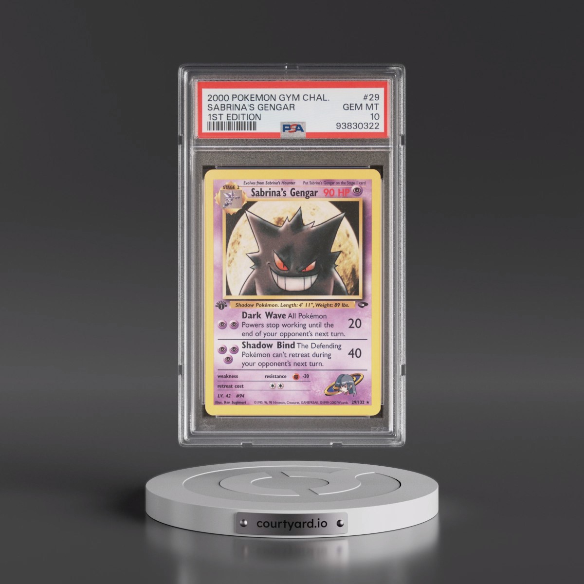 2000 Pokémon Gym Challenge #29 Sabrina's Gengar - 1st Edition (PSA 10 GEM MINT)