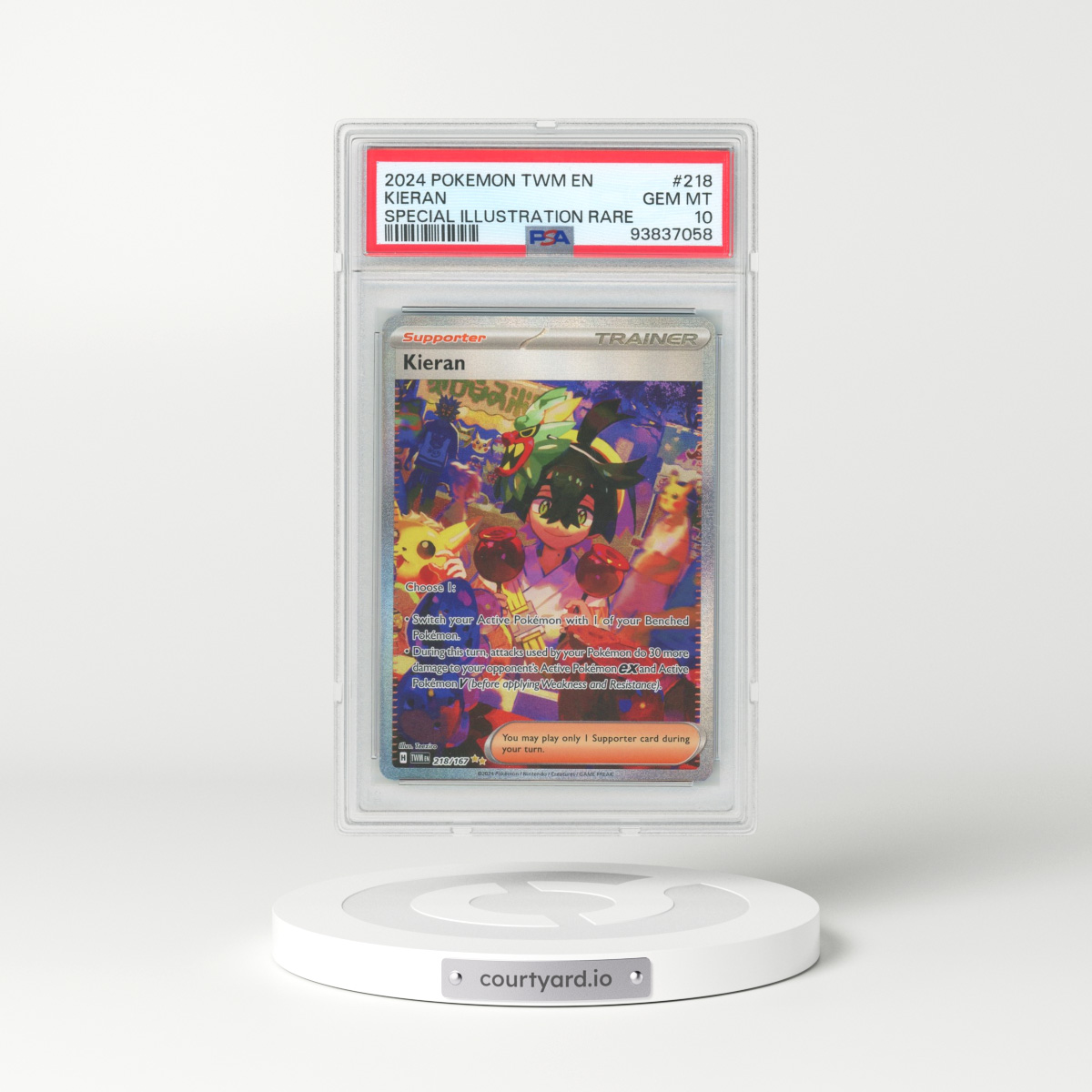 2024 Pokémon Twm EN-Twilight Masquerade #218 Kieran - Special Illustration Rare (PSA 10 GEM MINT)