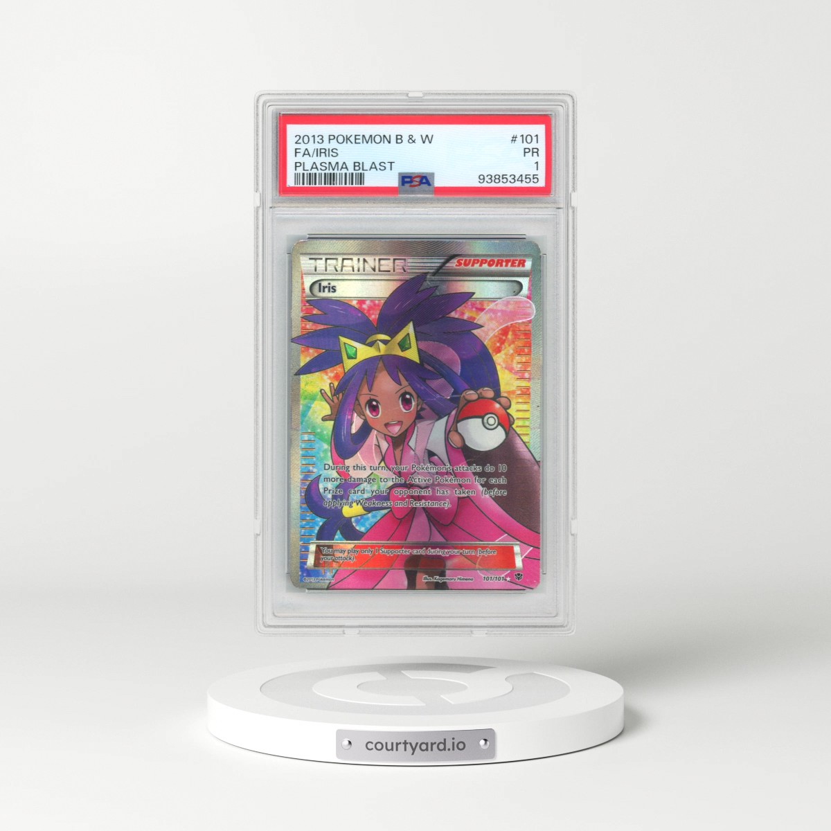 2013 Pokémon Black & White Plasma Blast #101 Iris - Full Art (PSA 1 PR)