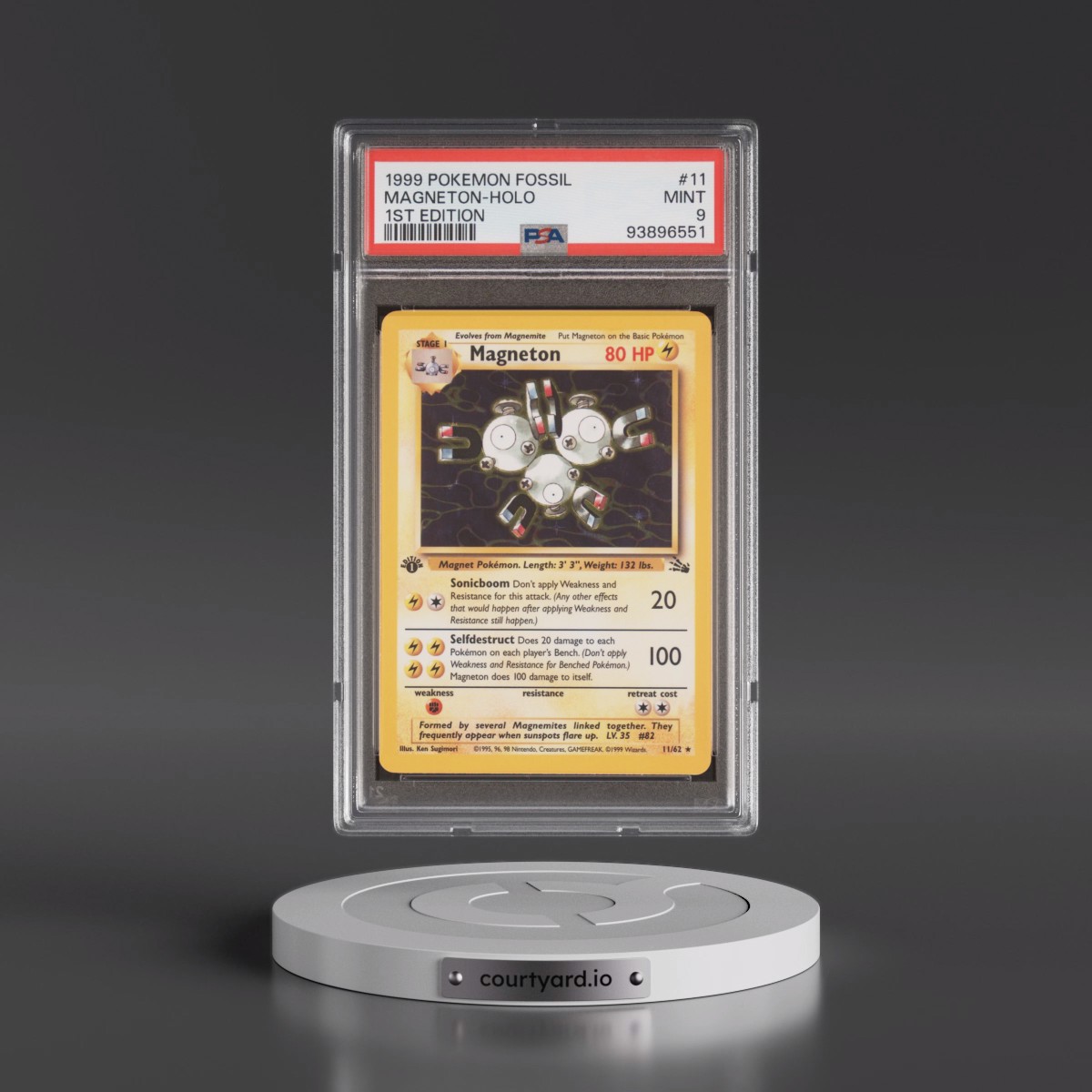 1999 Pokémon Fossil #11 Magneton - 1st Edition Holo (PSA 9 MINT)
