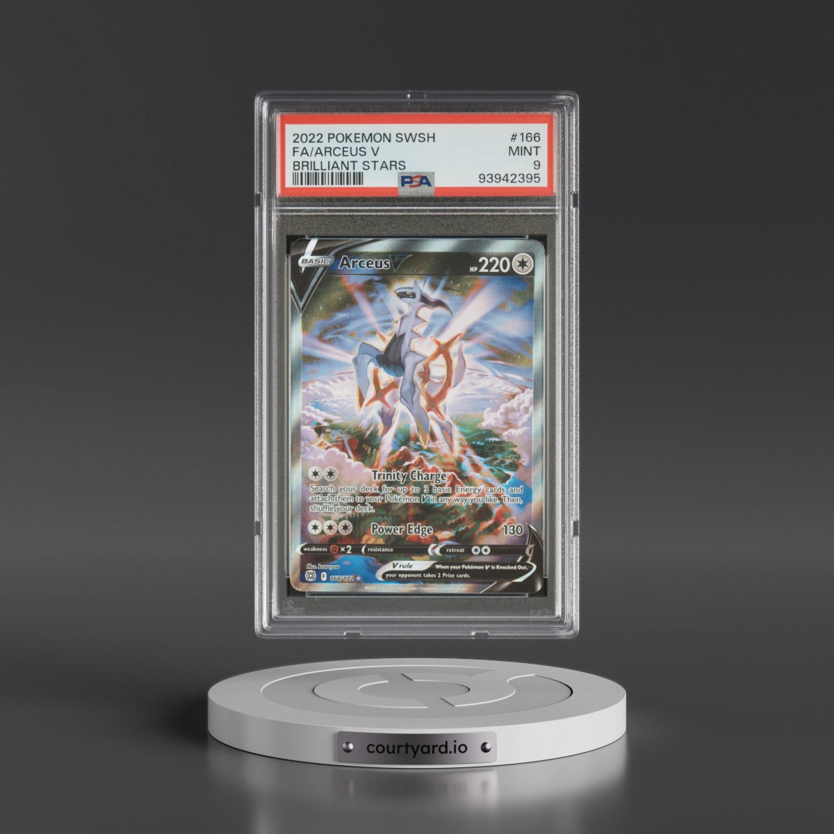 2022 Pokémon Sword & Shield Brilliant Stars #166 Arceus V - Holo Full Art (PSA 9 MINT)