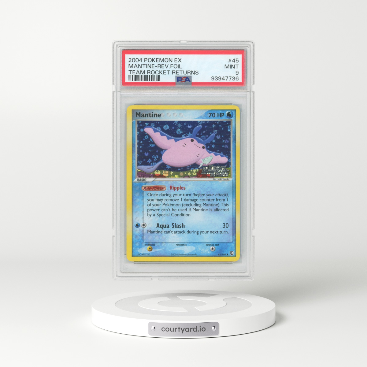 2004 Pokémon EX Team Rocket Returns #45 Mantine - Reverse Foil (PSA 9 MINT)
