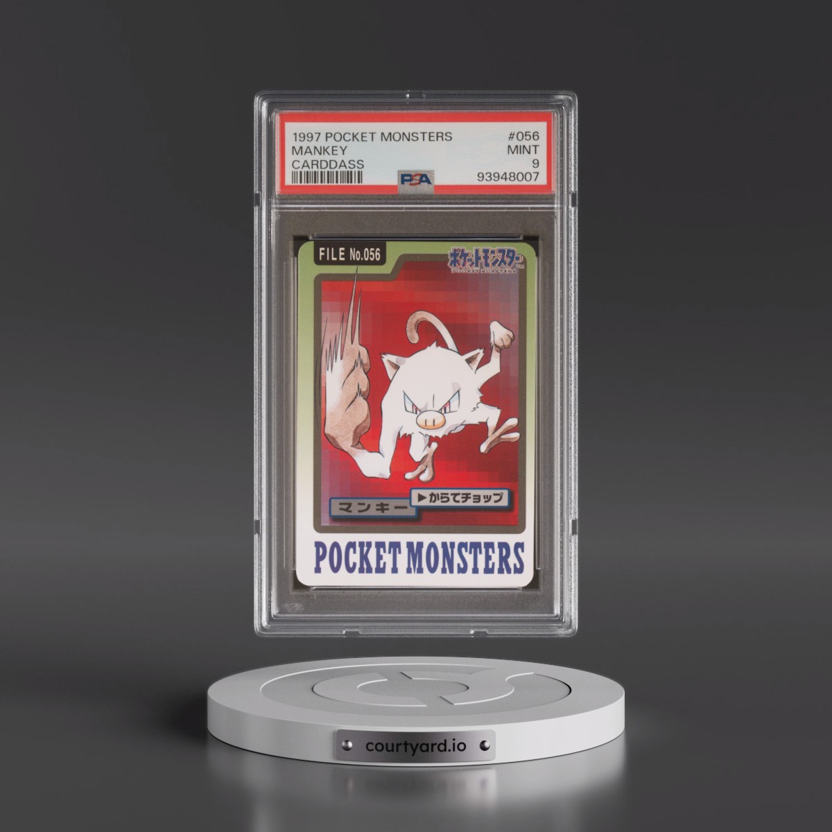 1997 Pocket Monsters Carddass Mankey #056 PSA 9