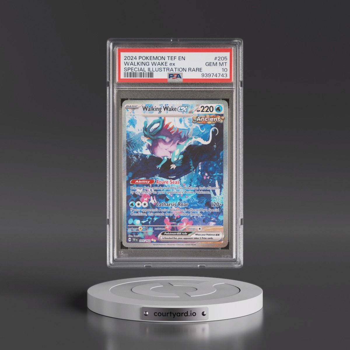 2024 Pokémon Tef EN-Temporal Forces #205 Walking Wake EX - Holo Special Illustration Rare (PSA 10 GEM MINT)
