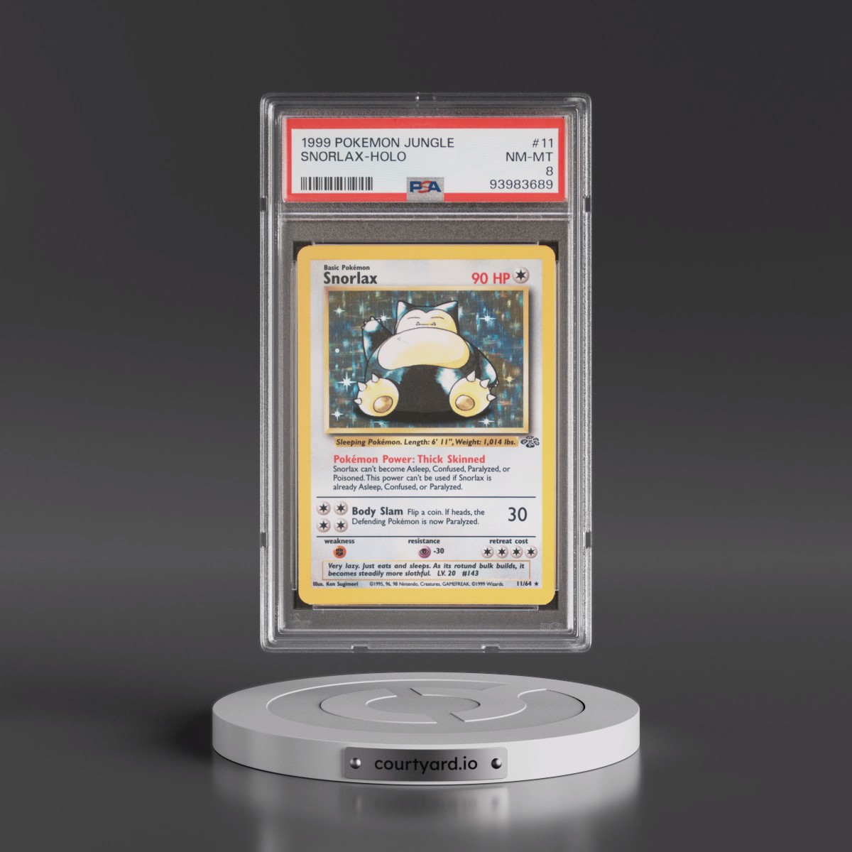 1999 Pokémon Jungle #11 Snorlax - Holo (PSA 8 NM-MT)